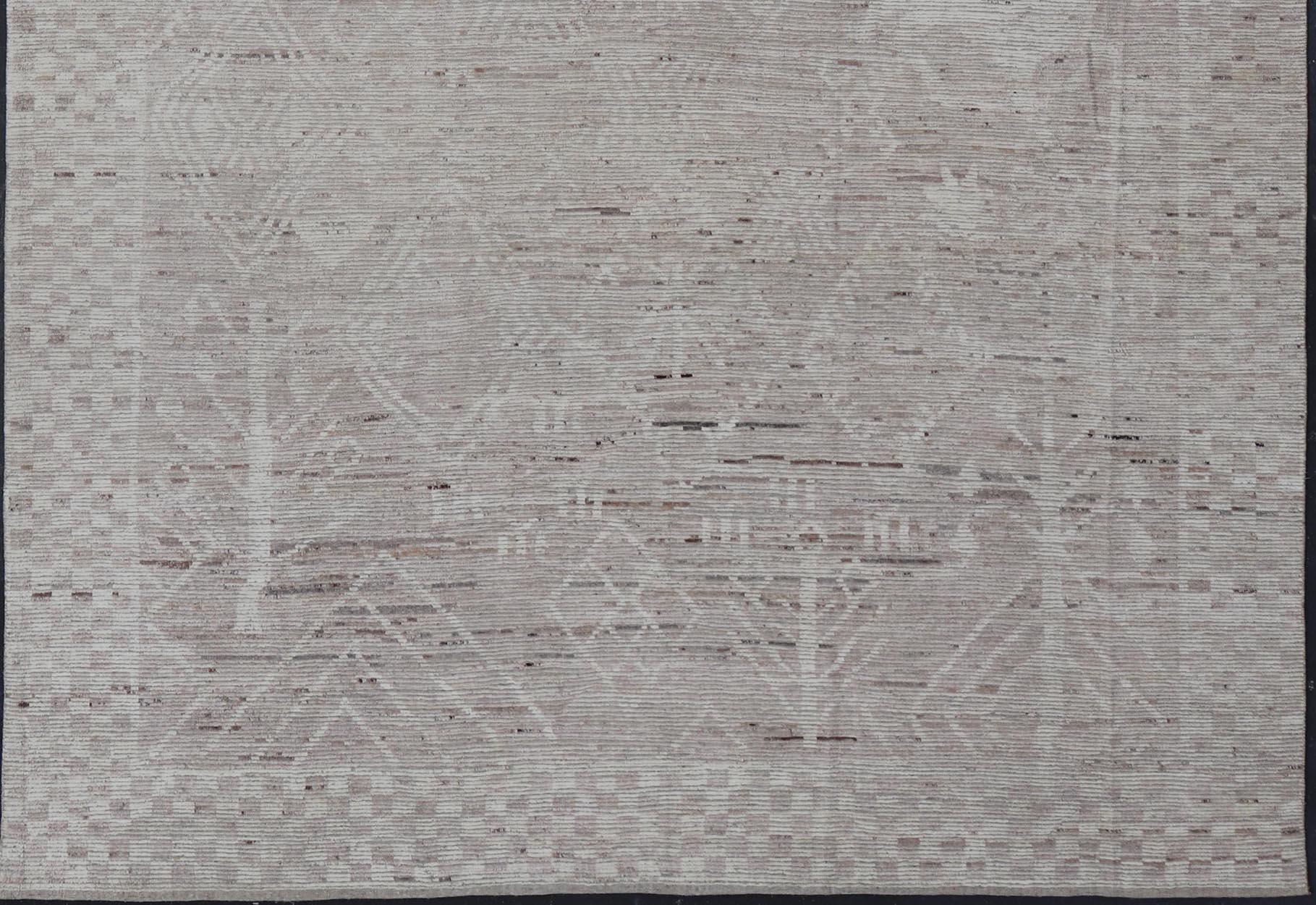 Alfombra afgana de gran tamaño, moderna, informal y abstracta, en tonos terrosos apagados 12'10 x 15'9 en venta 5