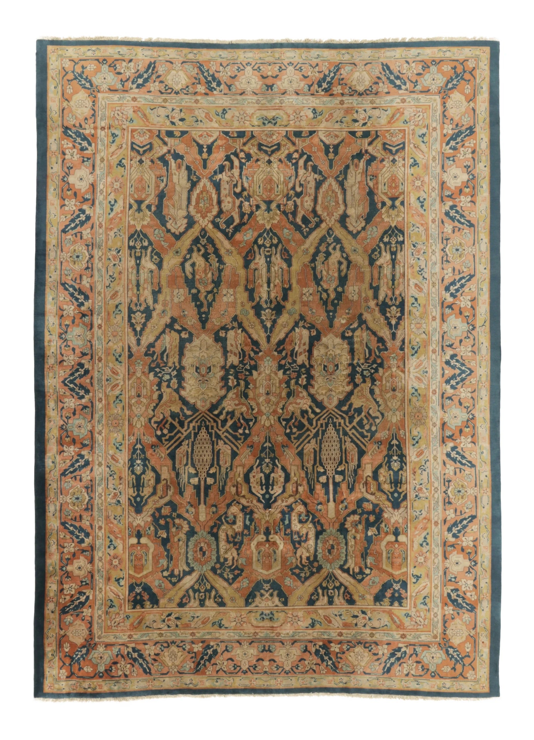 Oversized Antique 19th Century Agra Rug in Rich Millefleur Design - Rug & Kilim For Sale