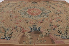 Oversized Antique 19th Century French Aubusson Rug in Gold - Rug&Kilim