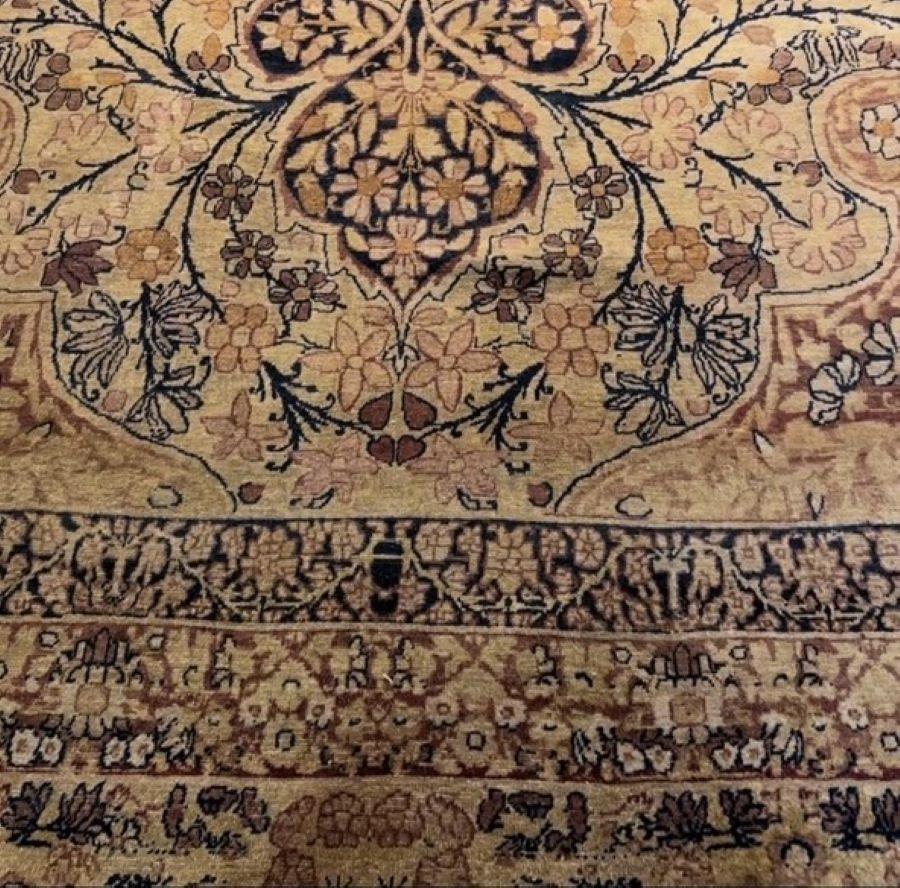 Oversized Antique 19th Century Kerman Lavar Rug With Exquisite Floral Motifs For Sale 6