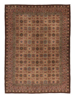 Oversized Antique 20th Century English Needlepoint Rug in Brown - Rug & Kilim