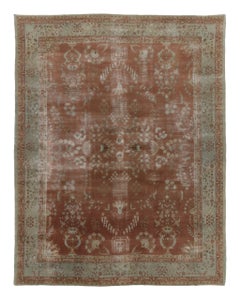 Oversized Antique 20th Century Lahore Rug with Distressed Florals - Rug & Kilim