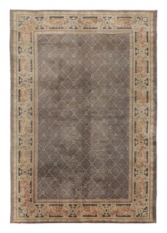 Oversized Antique 20th Century Spanish Rug with Delicate Lattice - Rug & Kilim