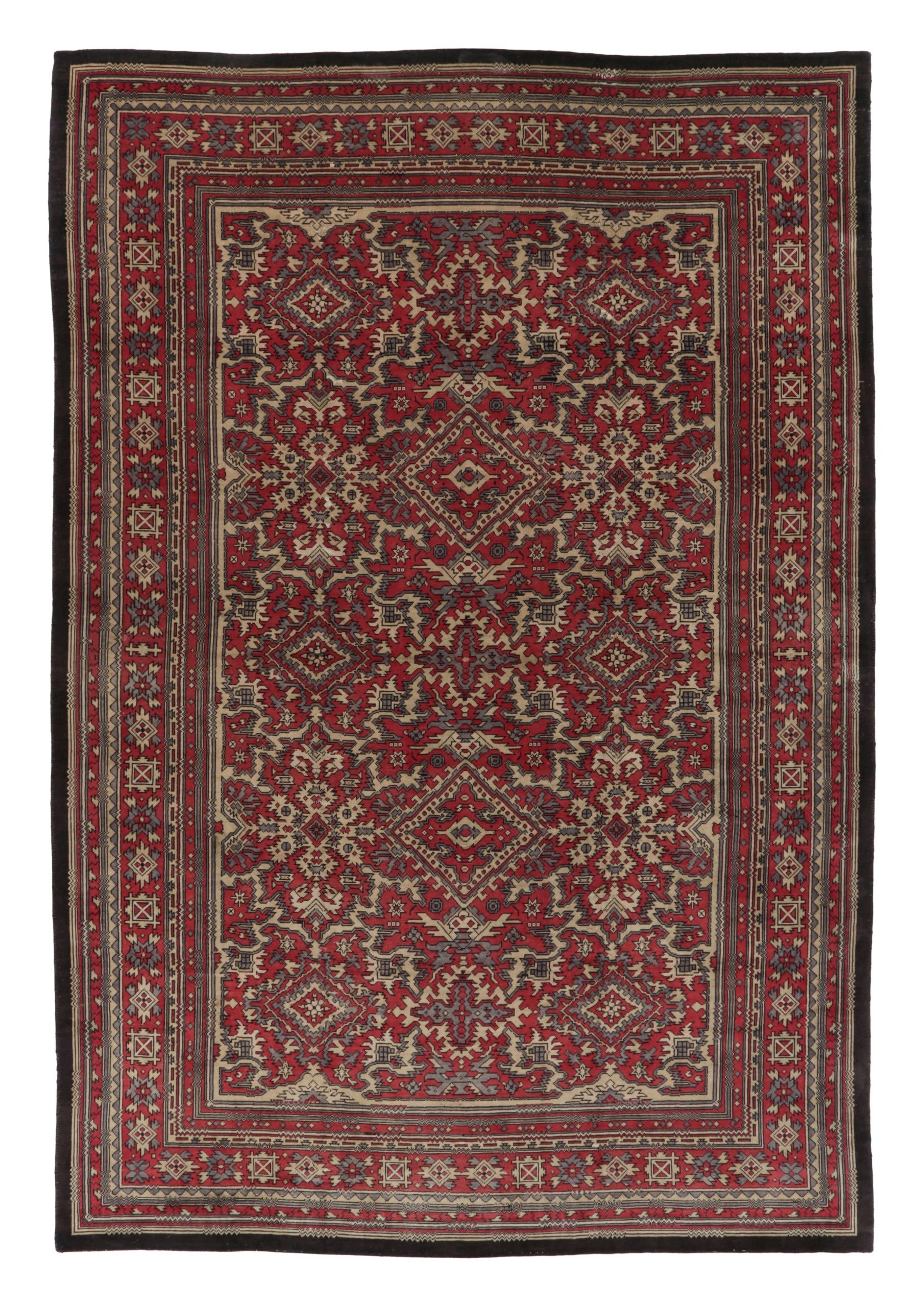 Oversized Antique 20th Century Spanish Rug with Geometric Design - Rug & Kilim