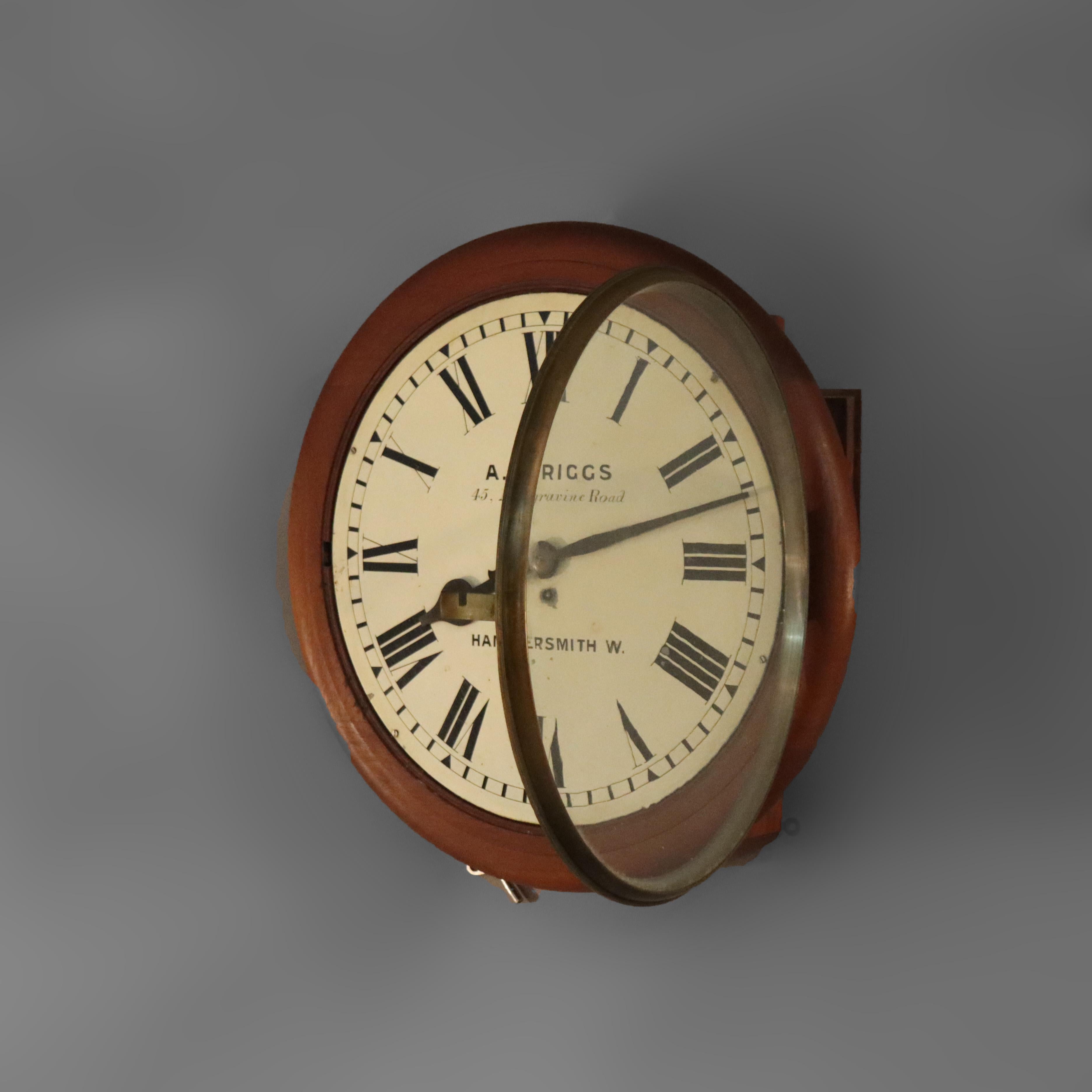 Oversized Antique A. J. Riggs Hammersmith Victorian Walnut Bankers Clock 19thC For Sale 6