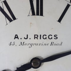 Antico orologio da banchiere in noce vittoriano A. J. Riggs Hammersmith, sovradimensionato, XIX secolo