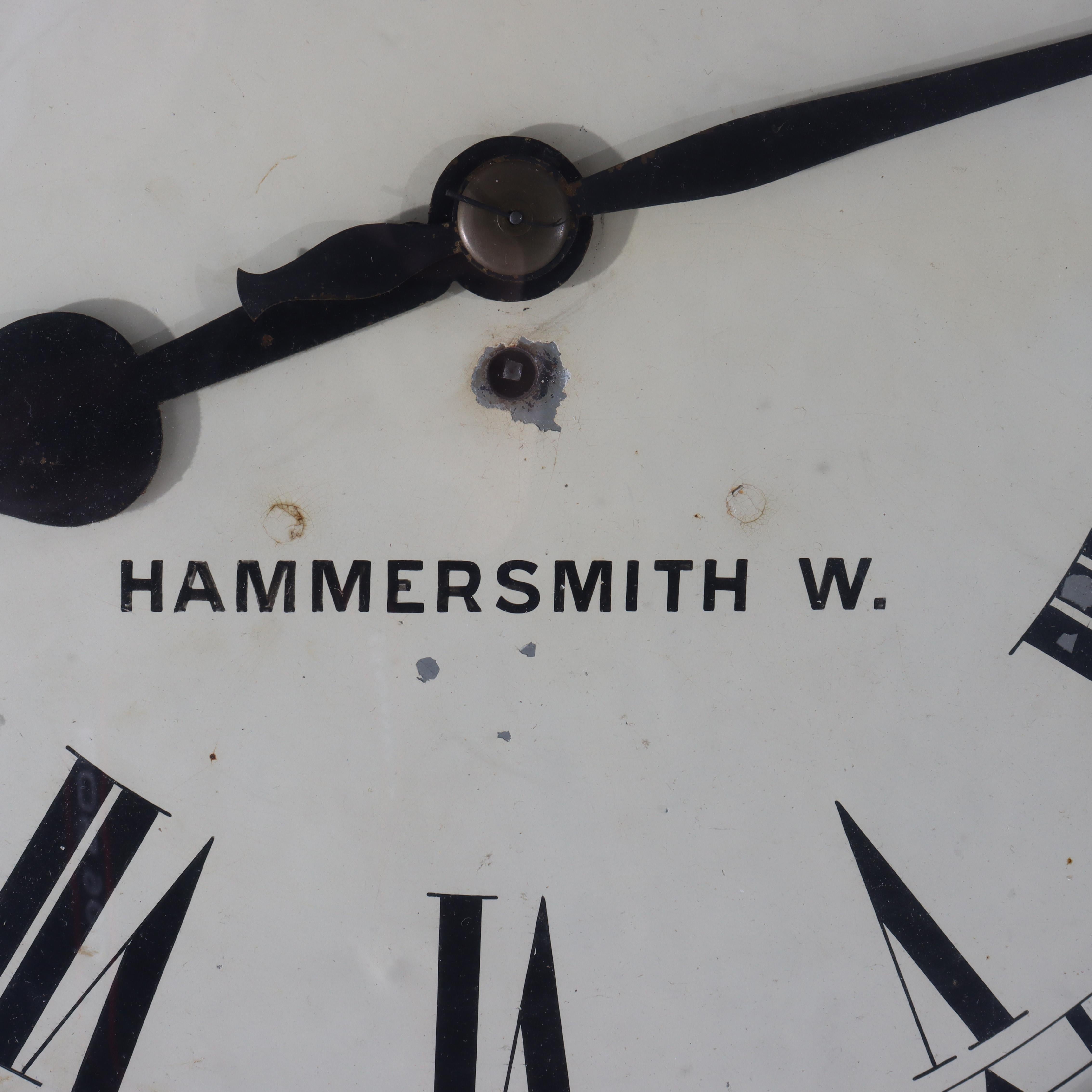 Oversized Antique A. J. Riggs Hammersmith Victorian Walnut Bankers Clock 19thC In Good Condition For Sale In Big Flats, NY