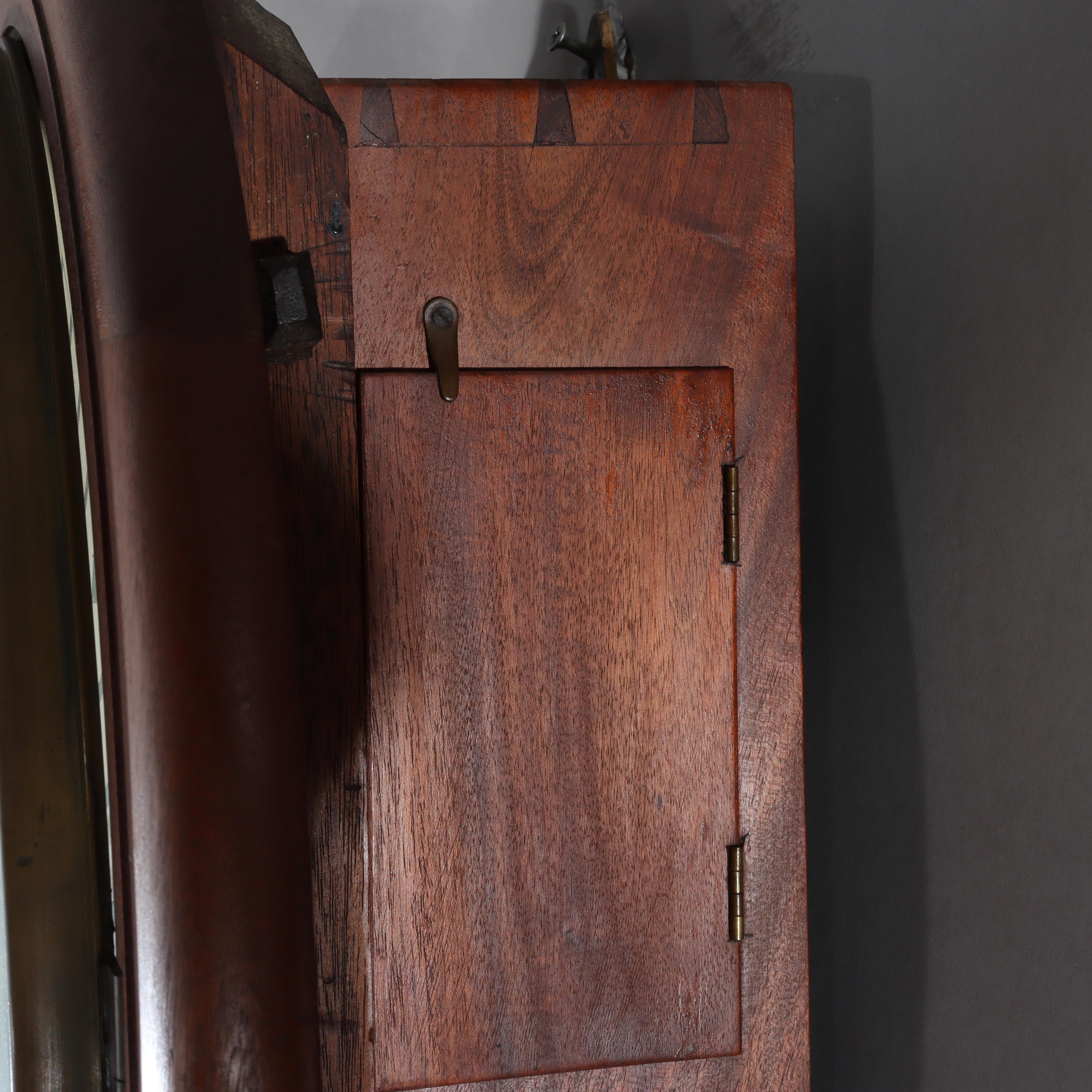 Wood Oversized Antique A. J. Riggs Hammersmith Victorian Walnut Bankers Clock 19thC For Sale