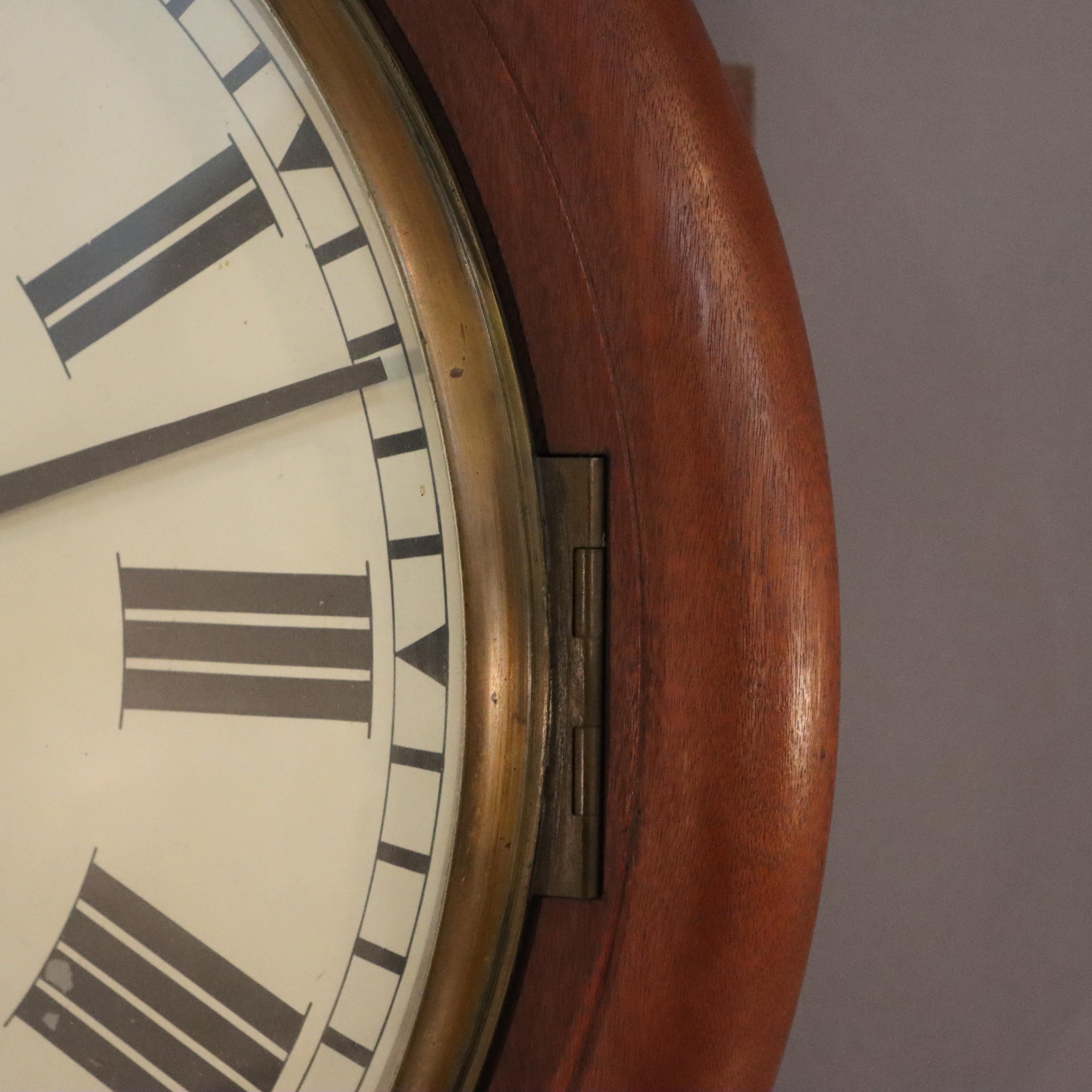 Oversized Antique A. J. Riggs Hammersmith Victorian Walnut Bankers Clock 19thC For Sale 2