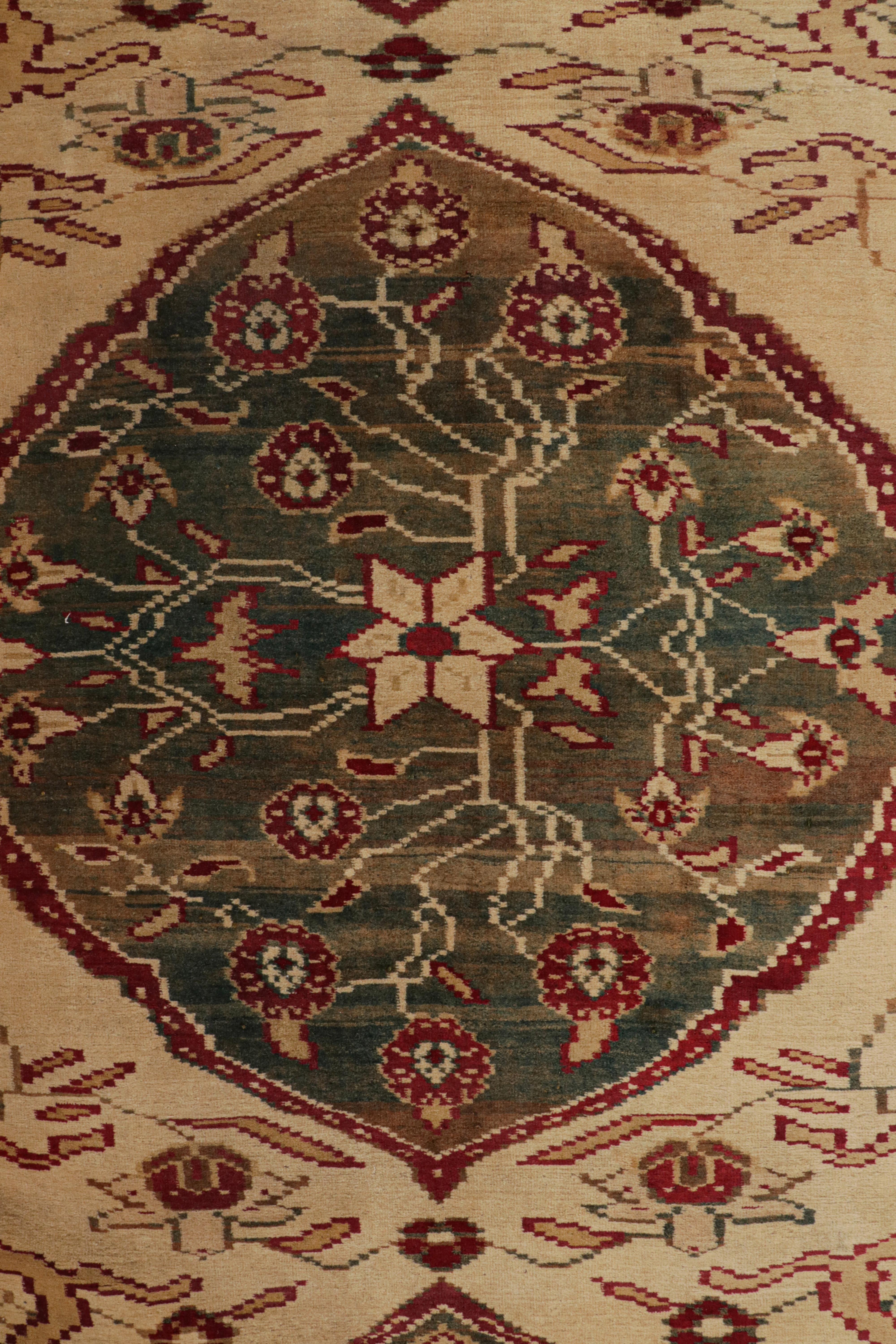Indian Oversized Antique Agra Jail Rug with Medallion and Florals For Sale