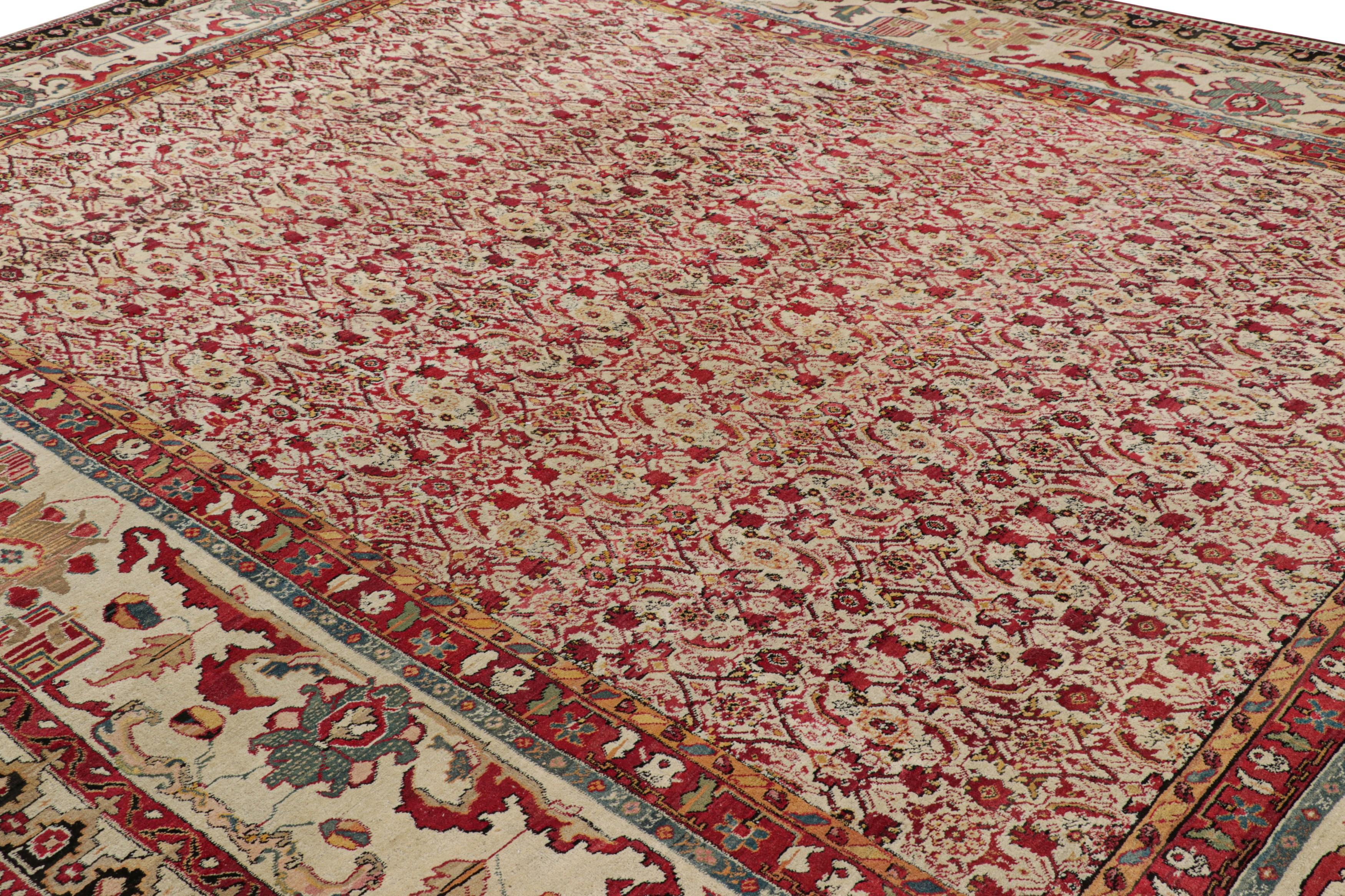 Fabricada con lana anudada a mano en la India, esta alfombra antigua de Agra de 12x15 es una nueva incorporación de gran tamaño, extremadamente rara y emocionante, a las curas de Rug & Kilim de esta célebre tradición tejedora. 

Sobre el diseño: