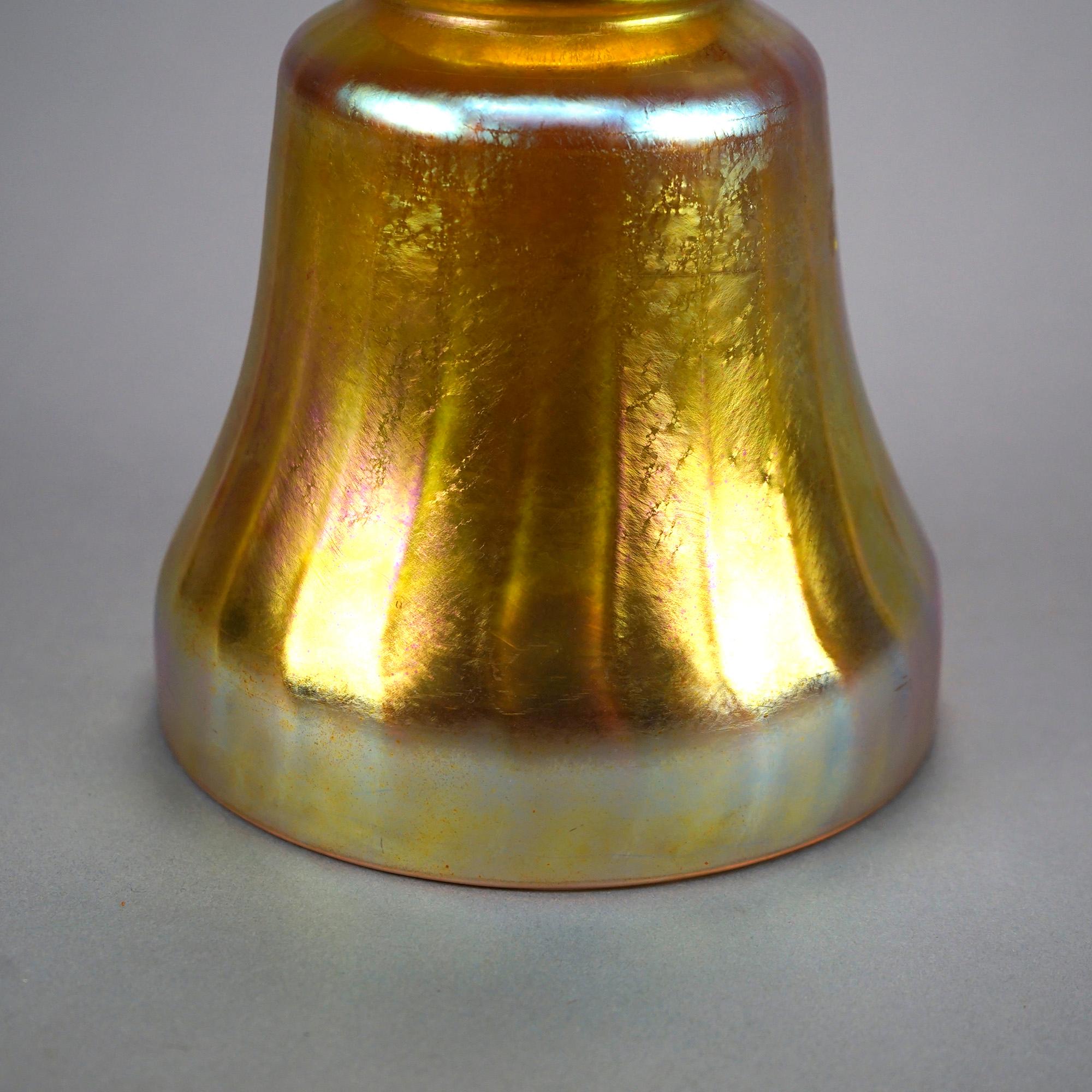 20th Century Oversized Antique Arts & Crafts Steuben Art Glass Aurene Light Shade, c1920