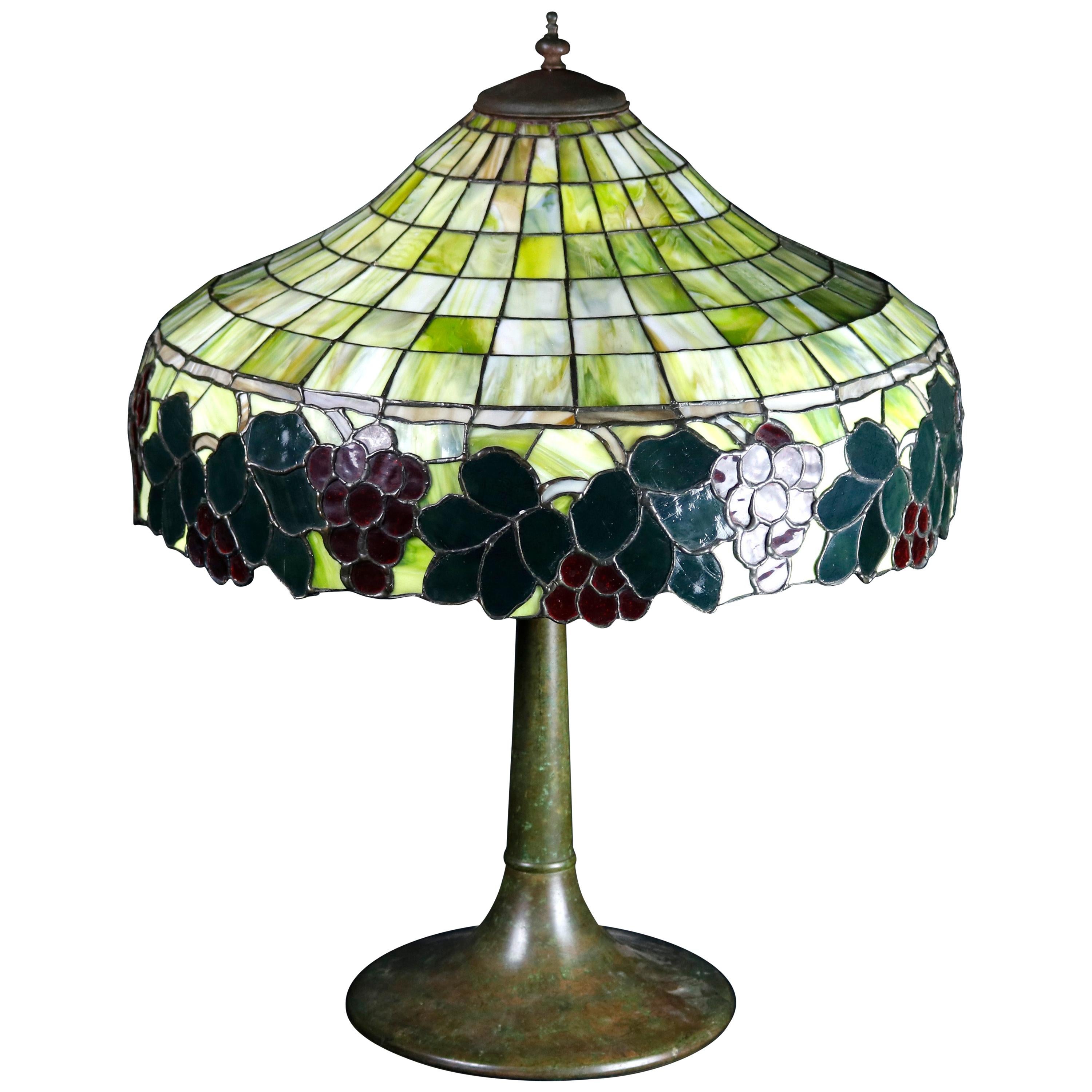 Peony Leaded Slag Glass Table Lamp 523 By Wilkinson For Sale At