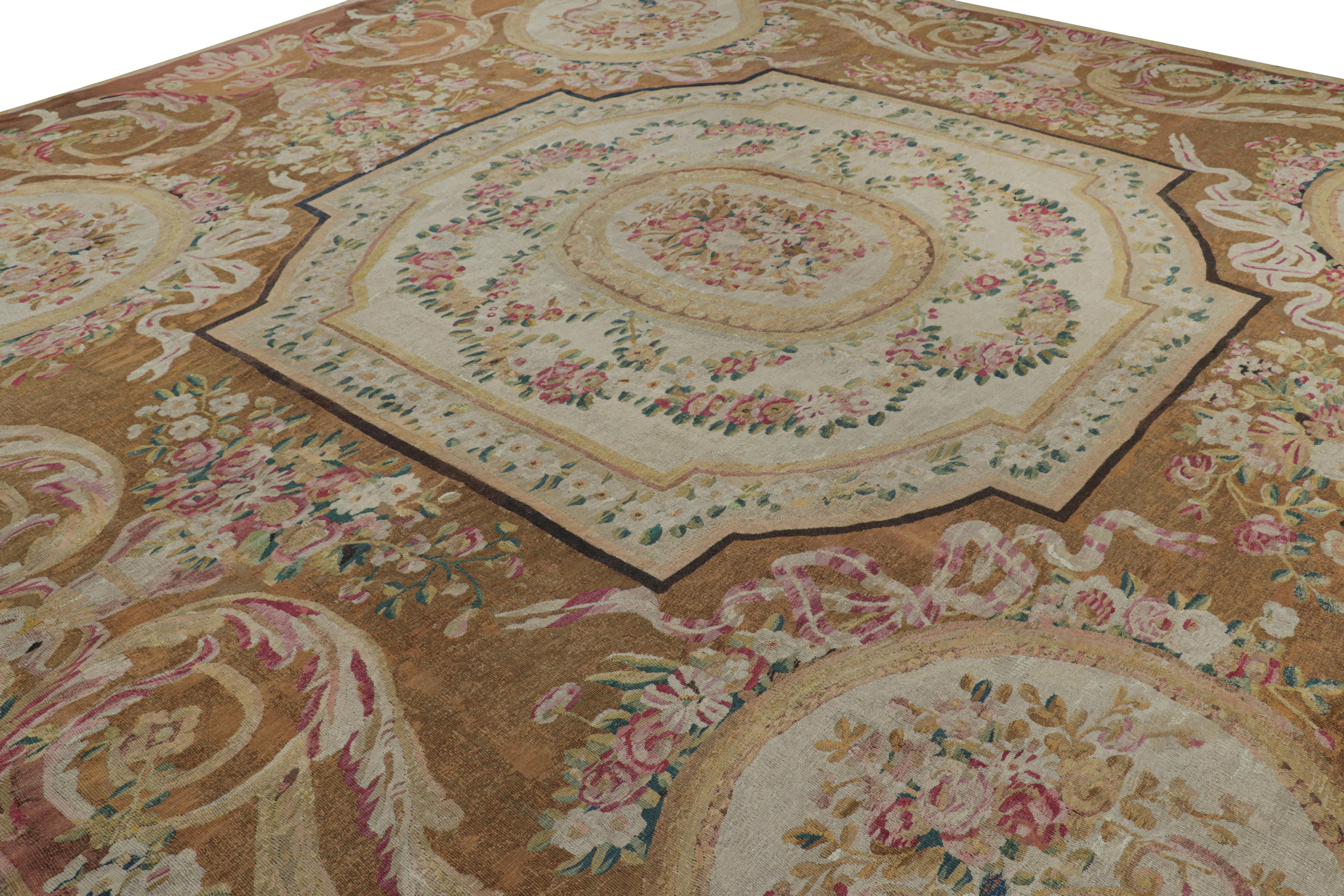 This 14x17 antique Aubusson rug is an exciting new addition to our European rug collection—a masterpiece of the French Neoclassical flatweave style, handwoven in wool and believed to originate from France in the mid-to-late 19th century. 

On the