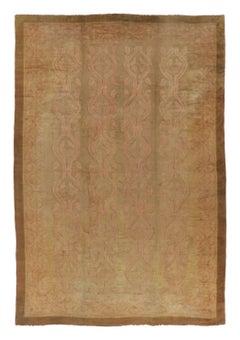 Oversized Antique Austrian Savonnerie Rug with Golden Florals - Rug & Kilim