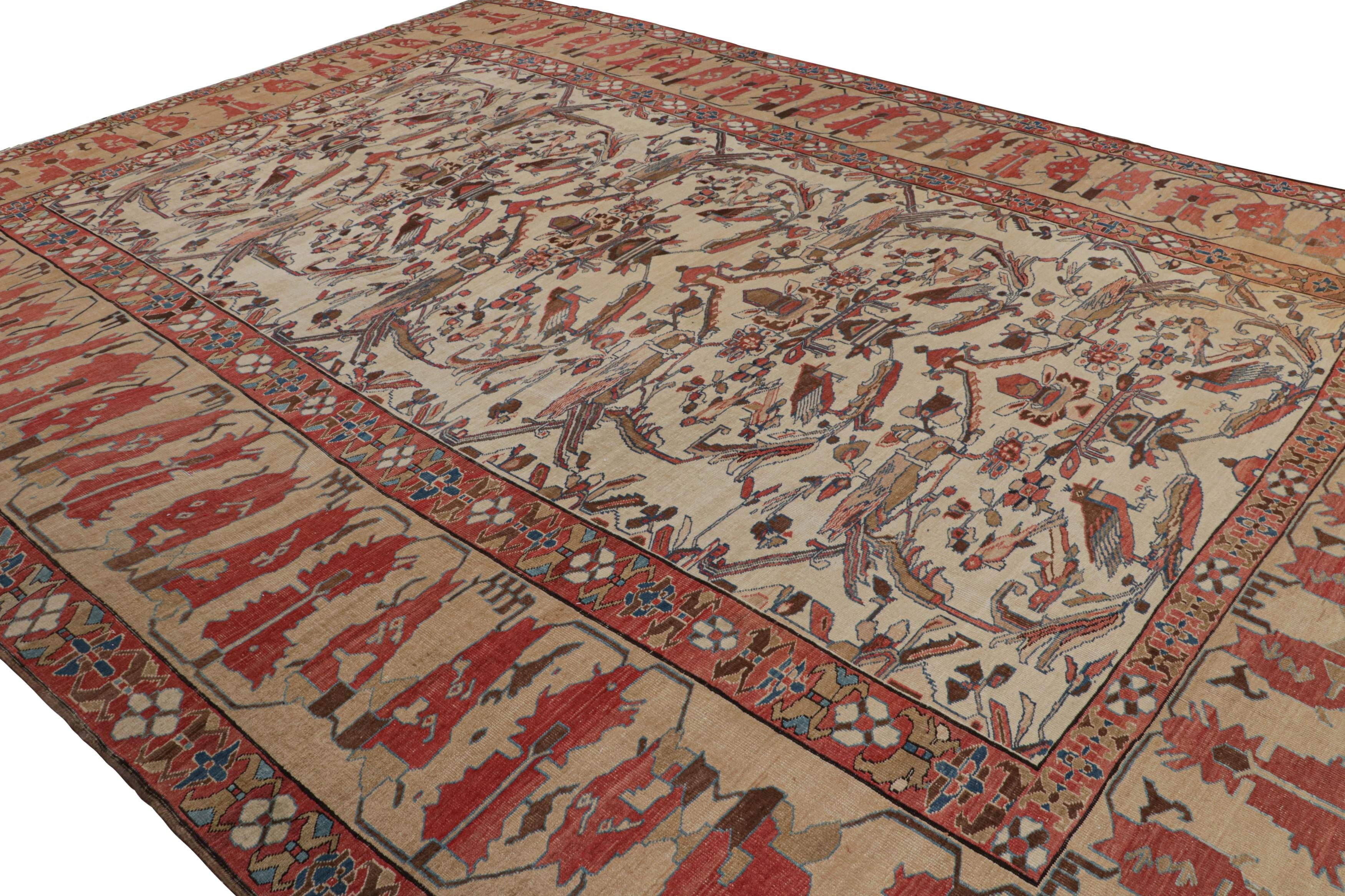 Oversized Antique Bakshaish Persian Rug with Pictorials In Good Condition For Sale In Long Island City, NY