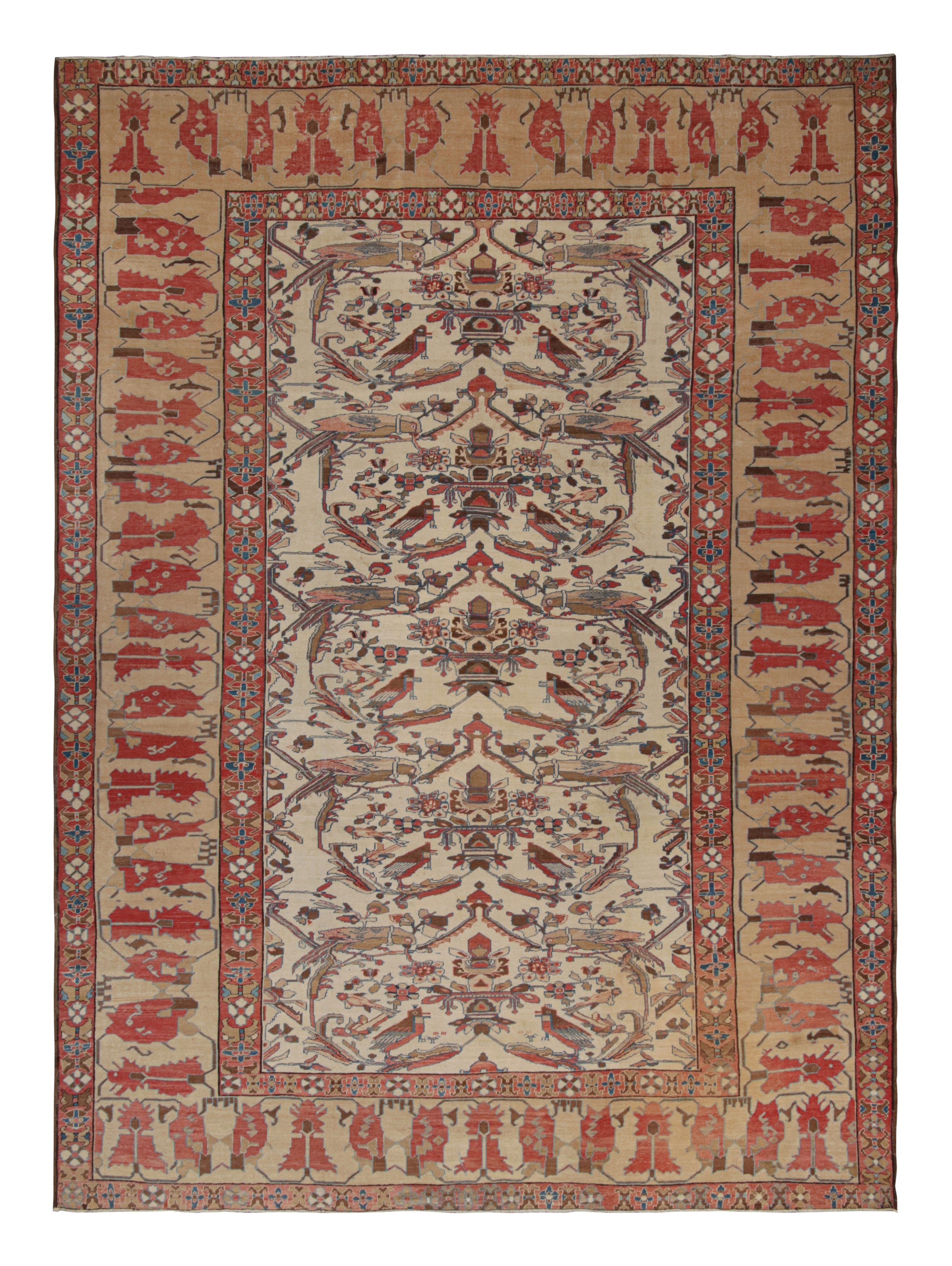Oversized Antique Bakshaish Persian Rug with Pictorials