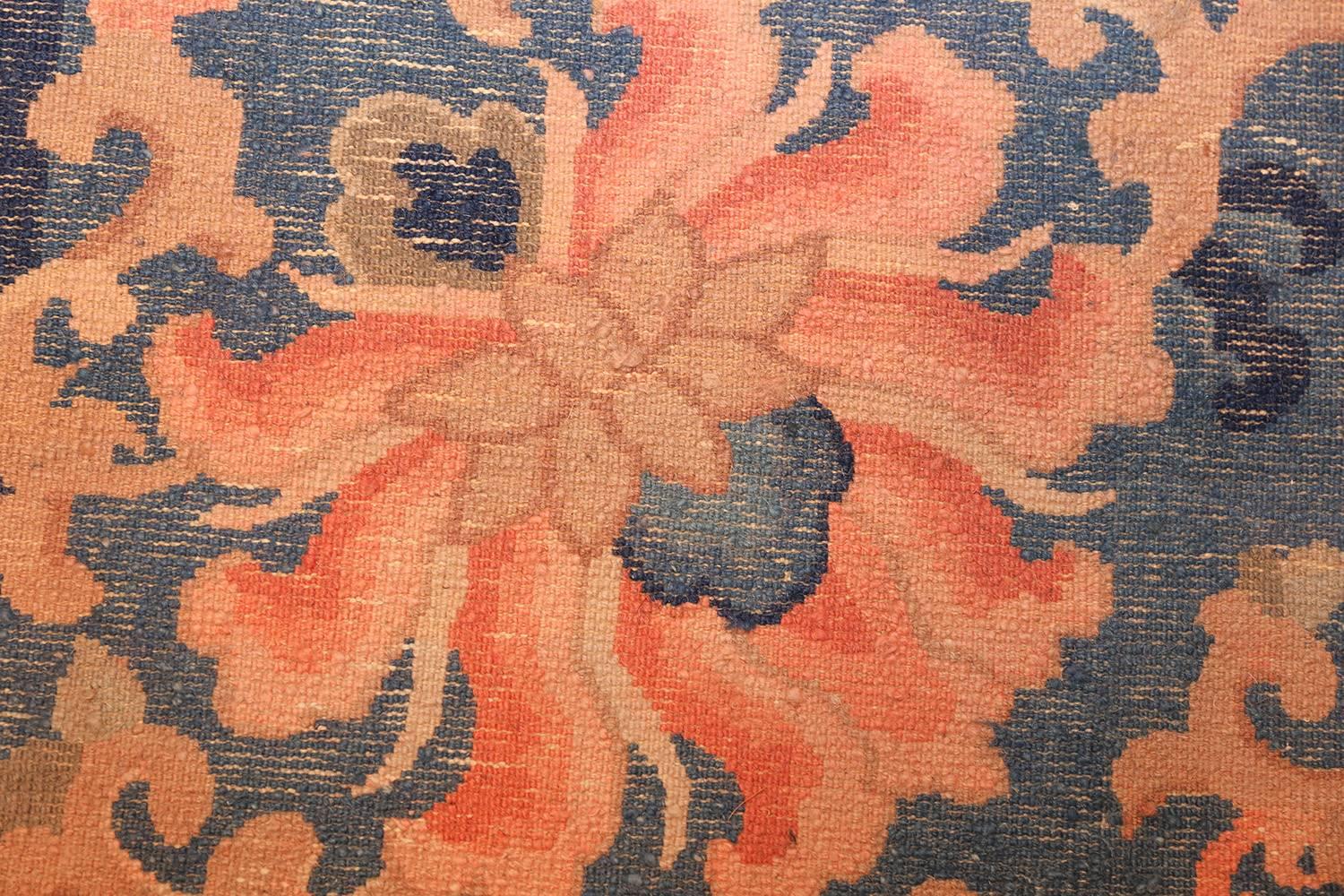 Laine Tapis chinois ancien bleu. Taille : 11 ft 1 in x 24 ft 6 in en vente