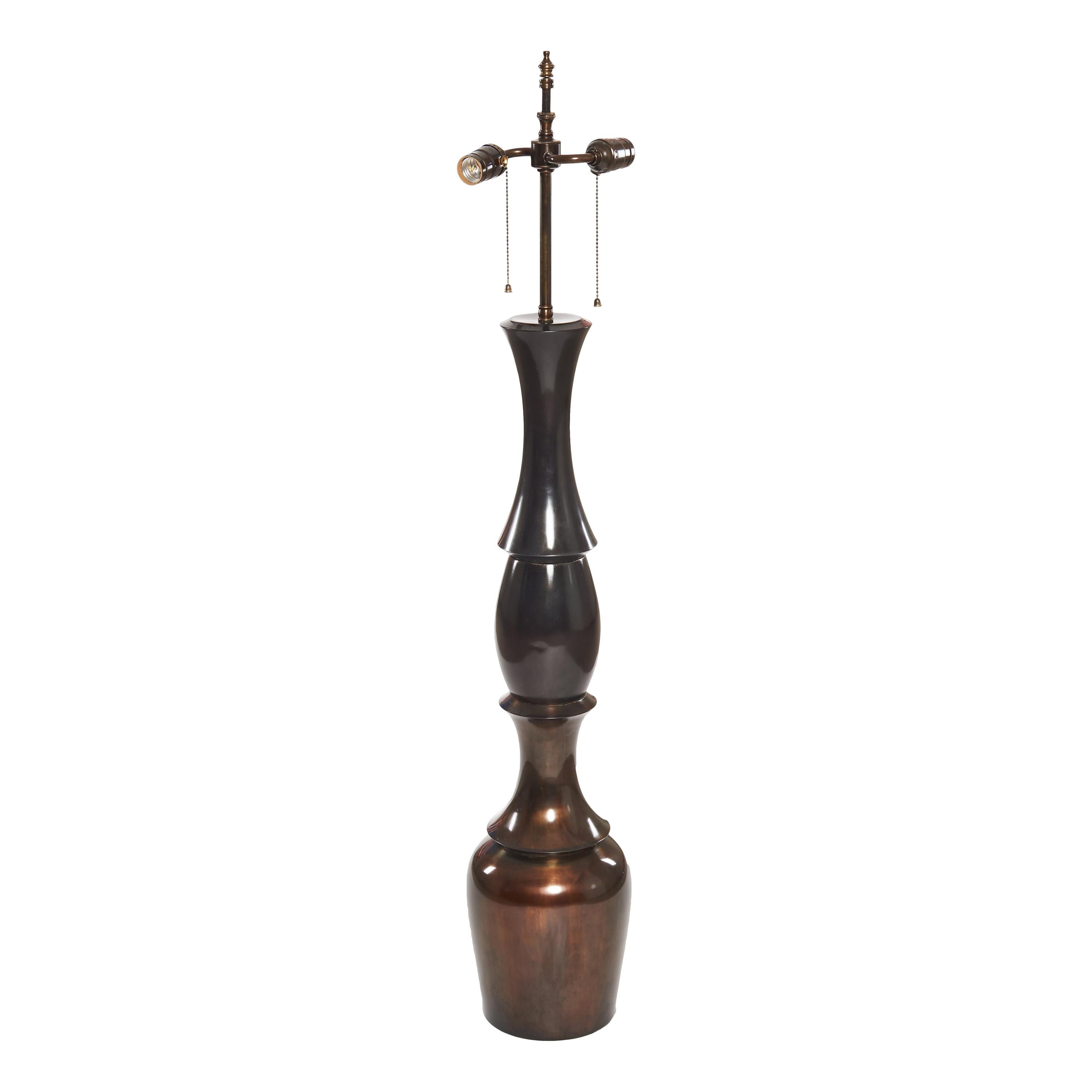 Oversized Antique Bronze Table Lamp For Sale