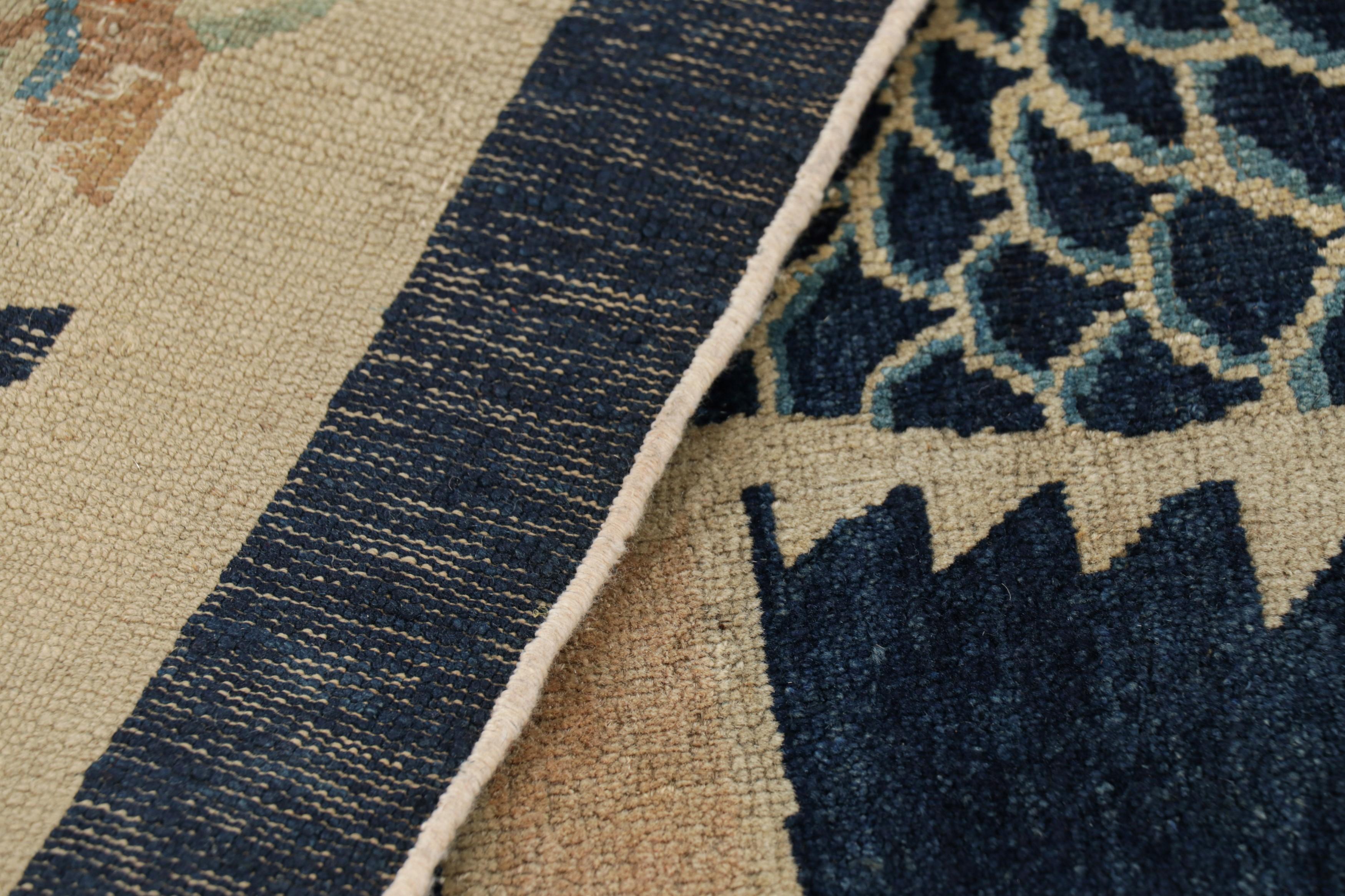 Oversized Antique Chinese Peking Rug in Navy Blue with Pictorials - Rug & Kilim For Sale 3