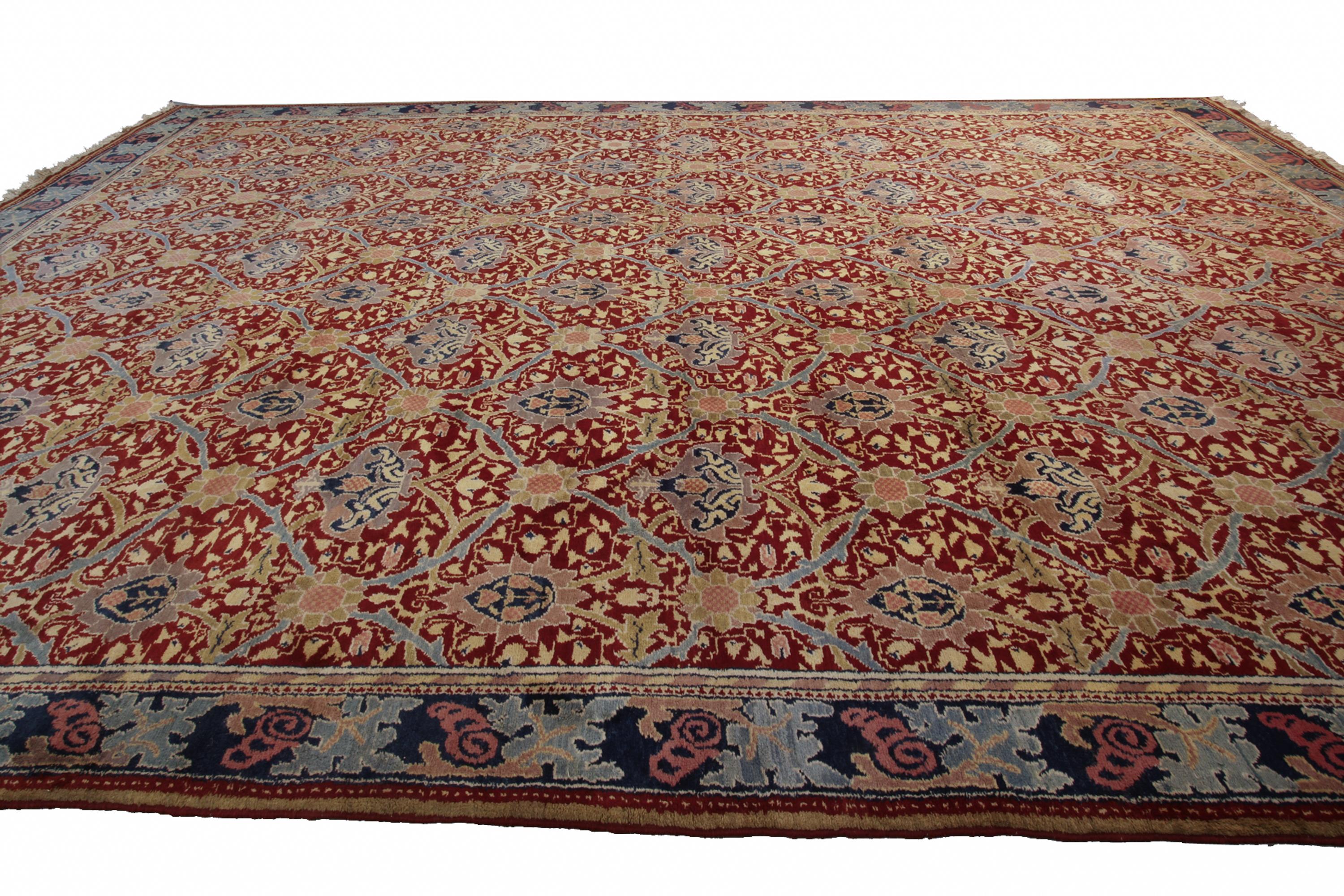 Übergroßer antiker Donegal Teppich Arts & Crafts Teppich Europäischer Jugendstil Teppich (Handgeknüpft) im Angebot