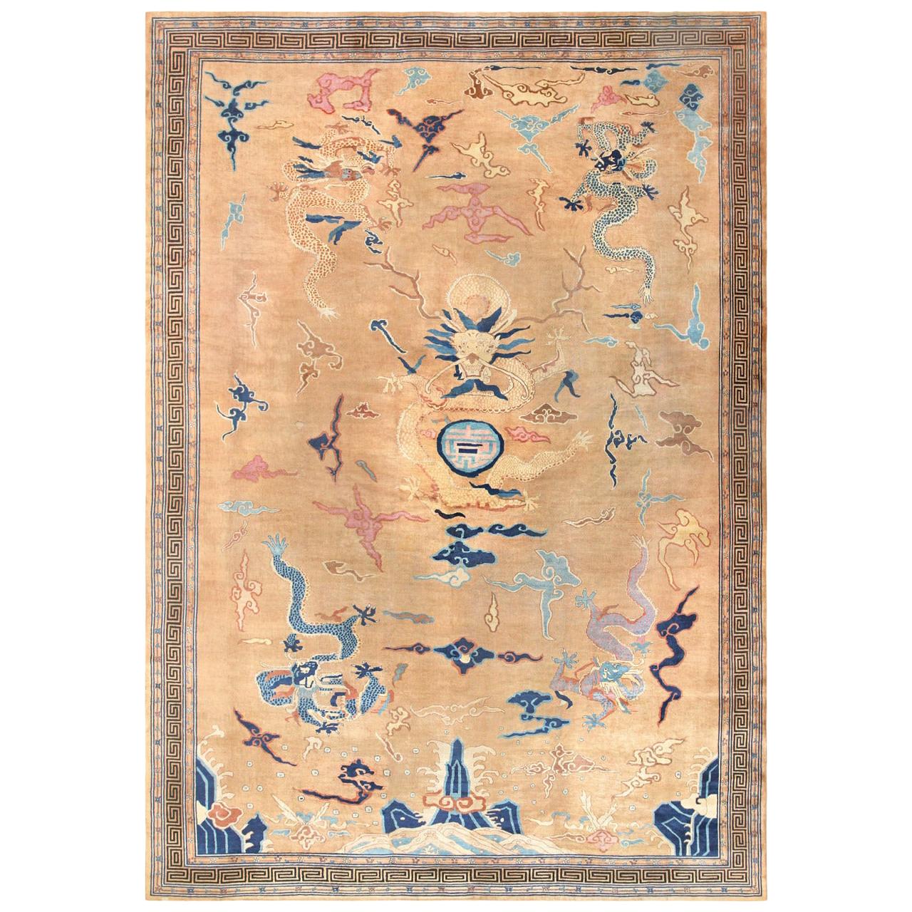 Oversized Antique Dragon Design Chinese Rug. Size: 15 ft 4 in x 22 ft