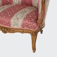 Oversized Antique English Carved Walnut Wingback Lolling Chair c1920