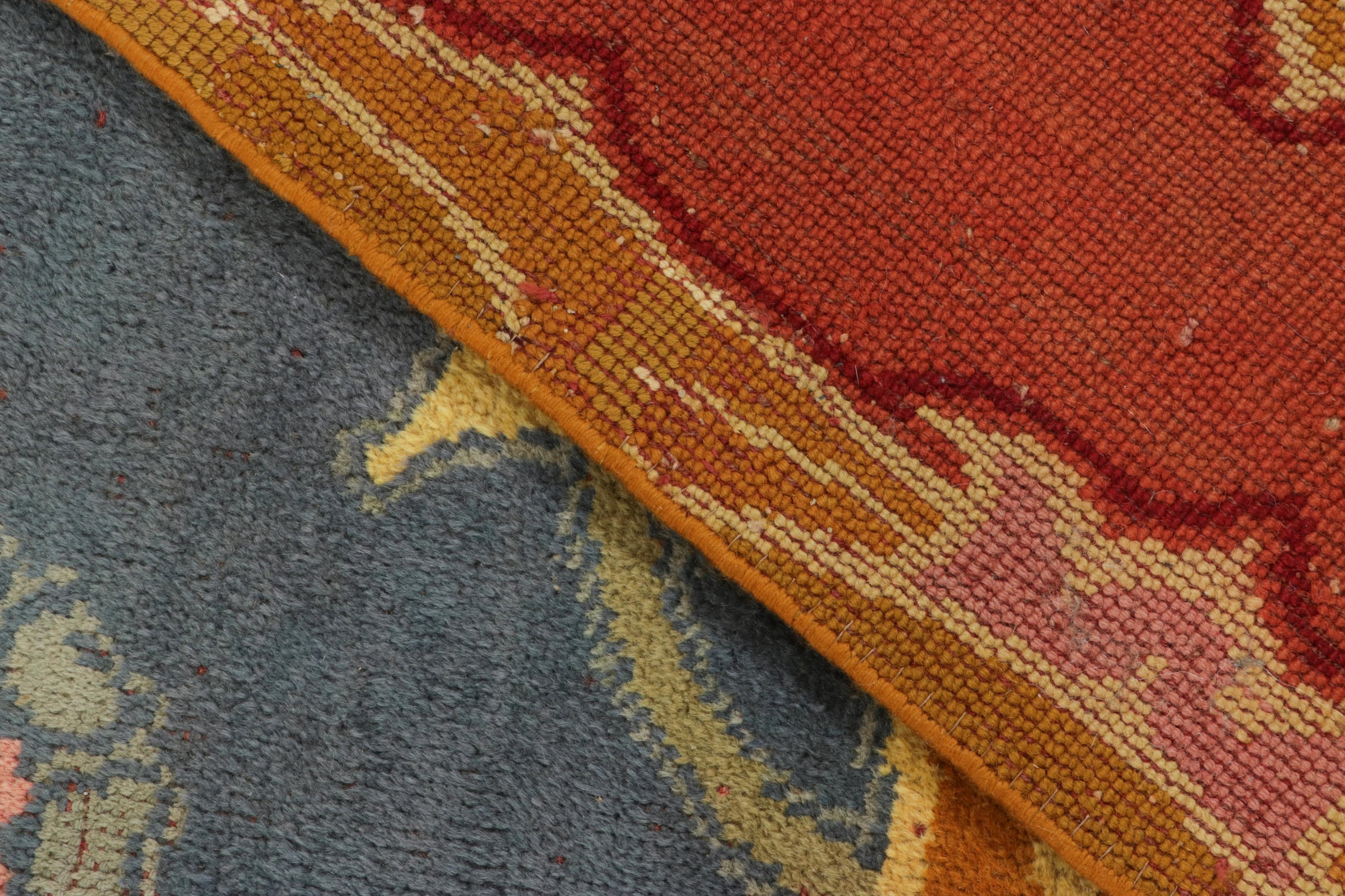 Lana Tappeto oversize Antique French Art Nouveau Beige Medaglione floreale - Rug & Kilm in vendita