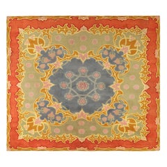 Tappeto oversize Antique French Art Nouveau Beige Medaglione floreale - Rug & Kilm