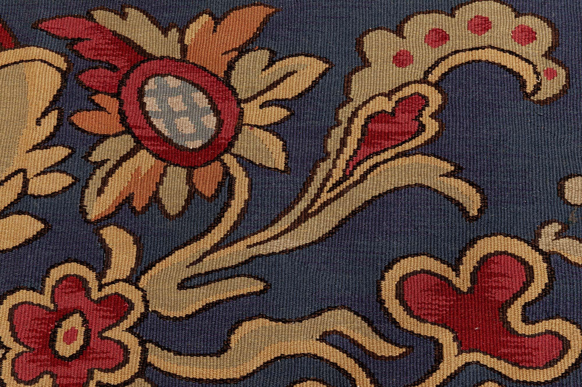 Übergroße Antike Französisch Aubusson Bold Handmade Wool Teppich
Größe: 17'1