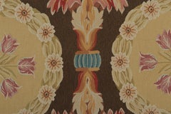 Oversized Antique French Aubusson Rug with Floral Medallion - Rug & Kilim