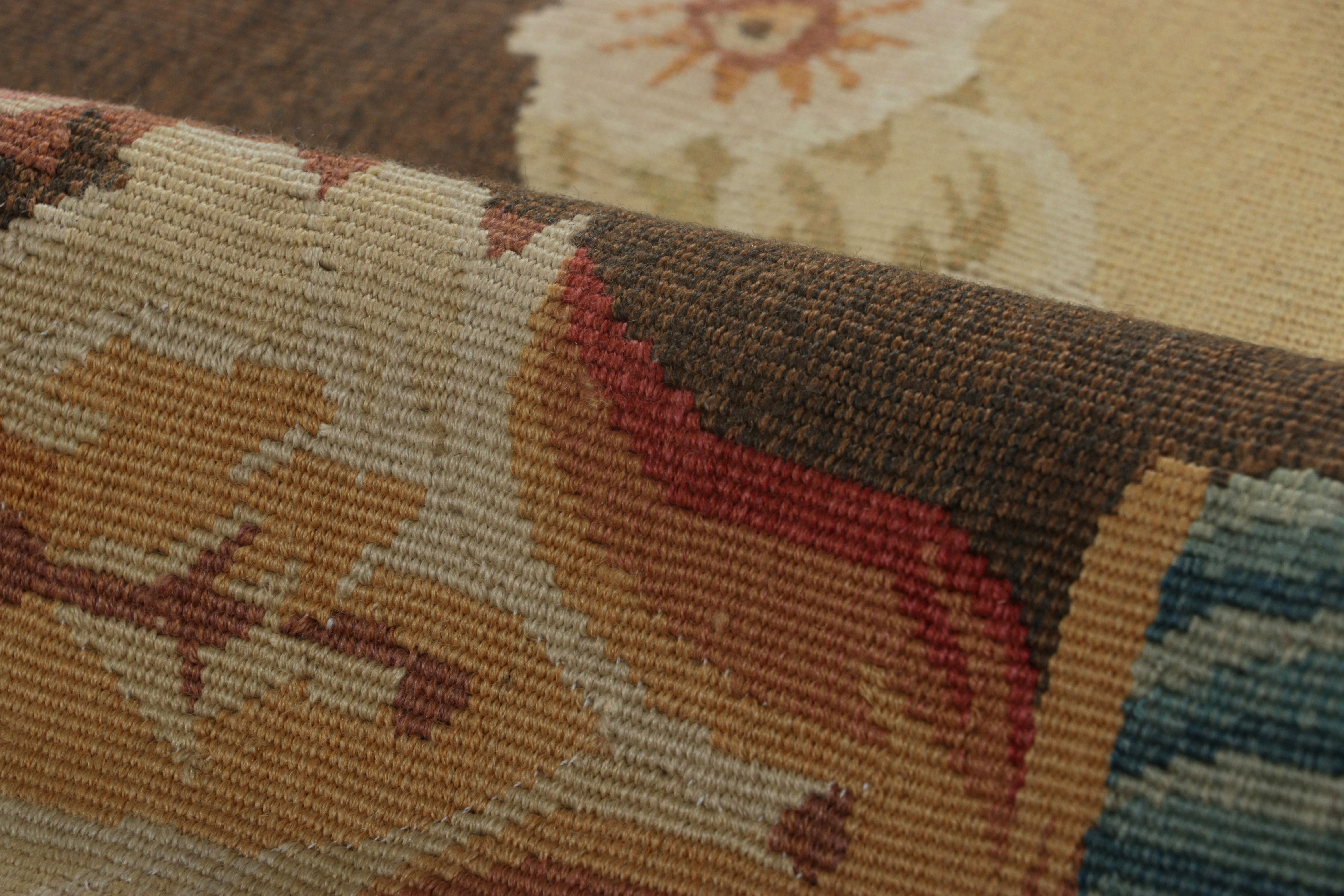 Lana Tappeto Aubusson francese oversize con medaglione floreale - Rug & Kilim in vendita