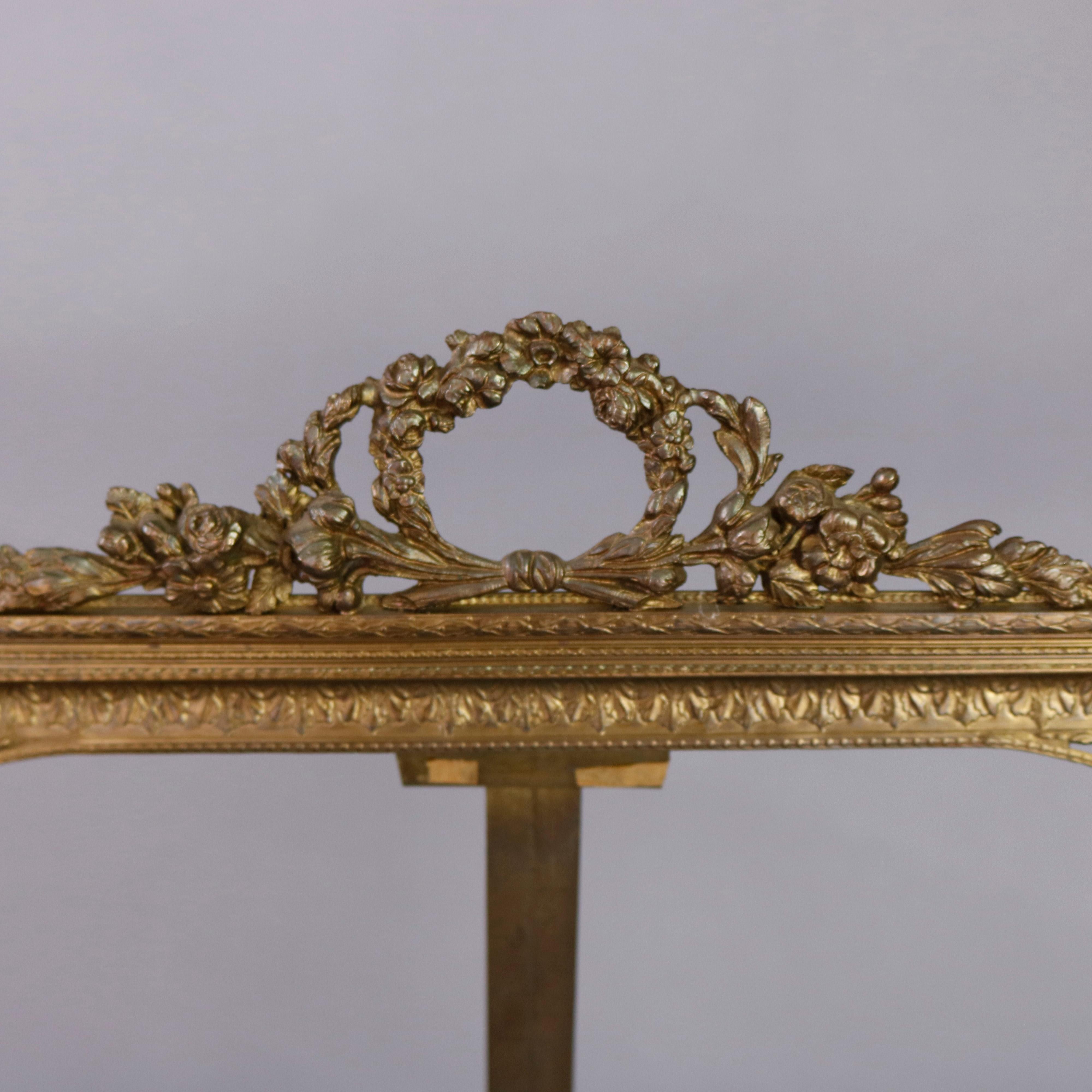 Cast Oversized Antique French Bronze Neoclassical Picture Frame, circa 1910