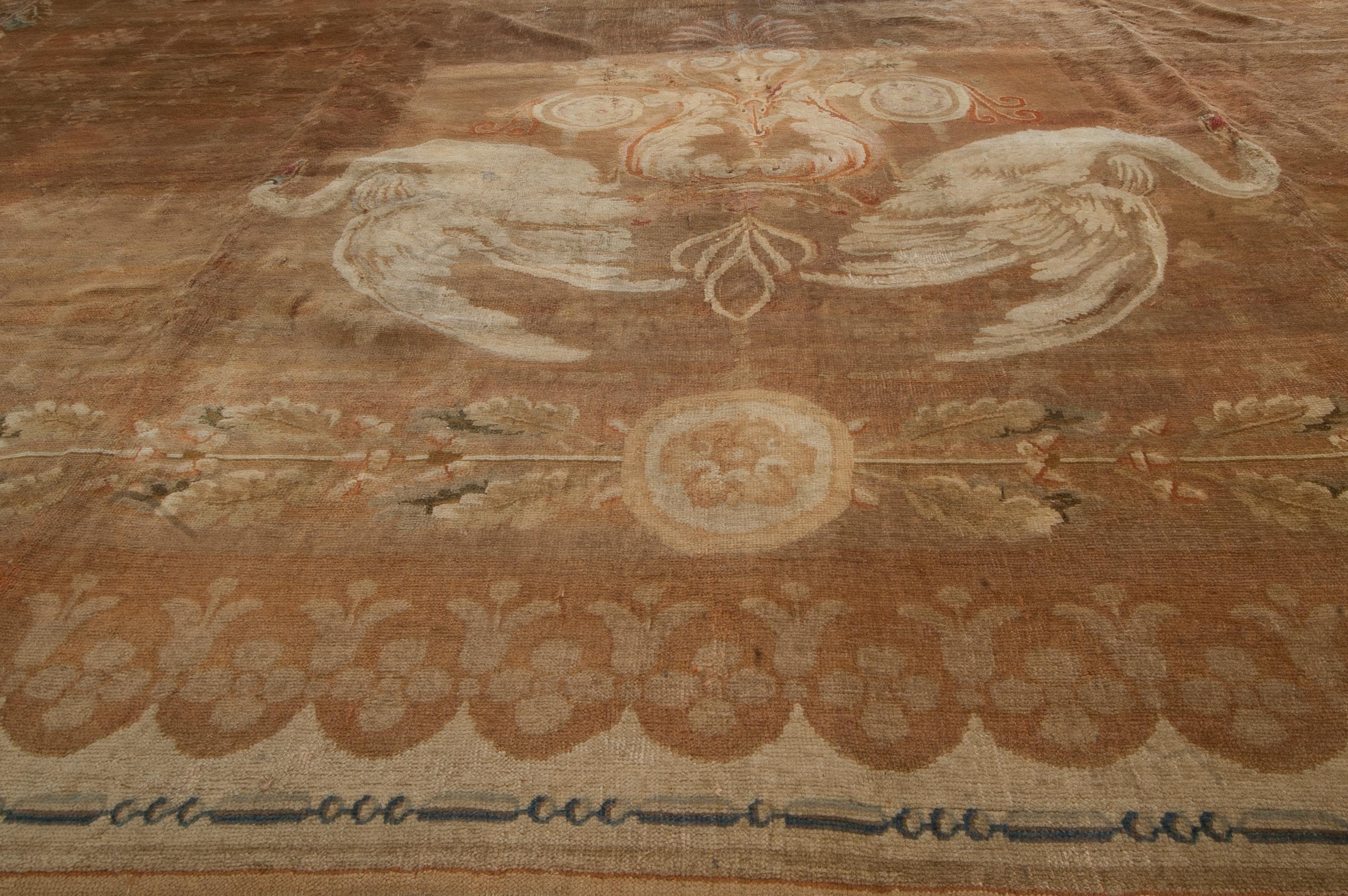 Oversized Antique French Directoire Savonnerie Rug In Good Condition For Sale In New York, NY