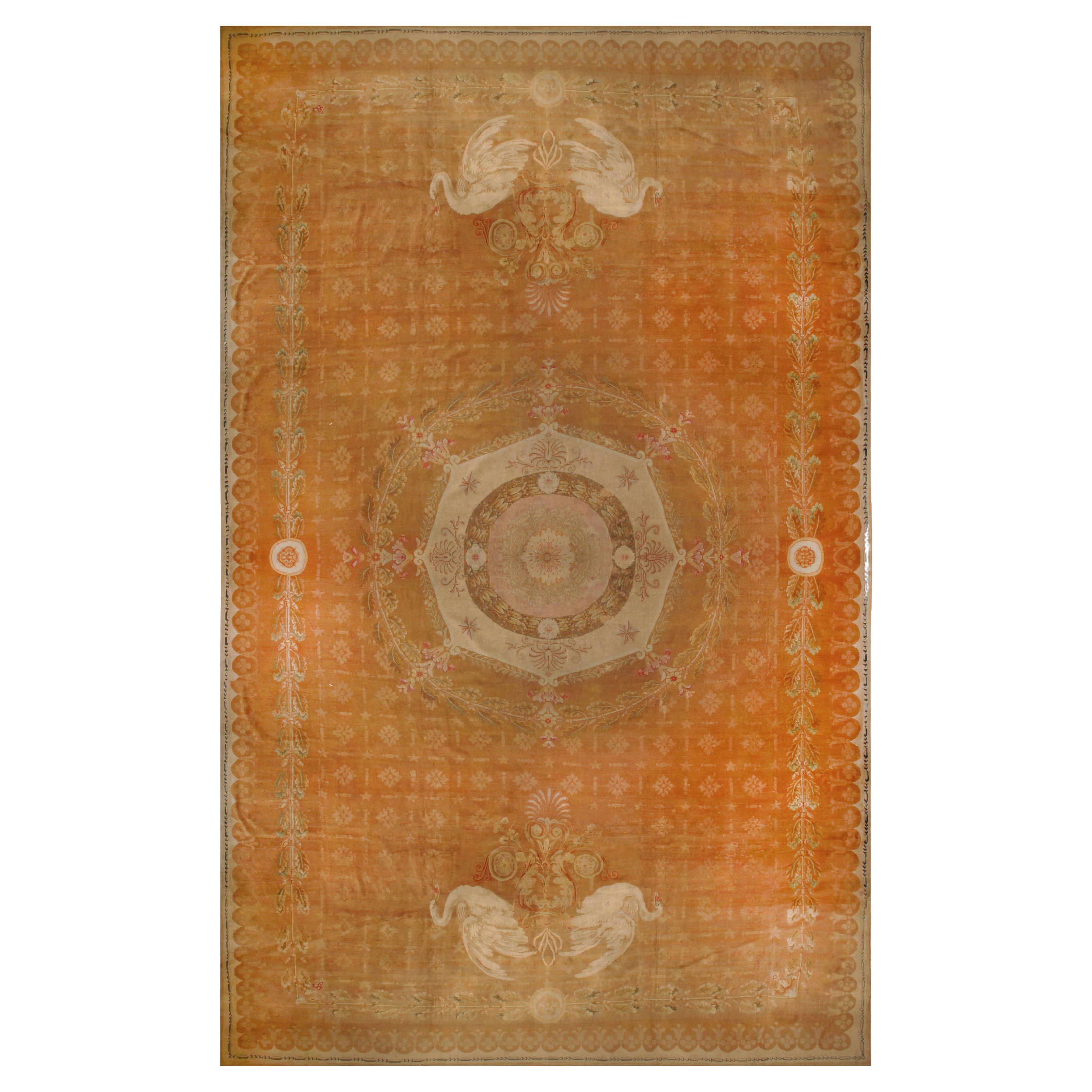 Oversized Antique French Directoire Savonnerie Rug For Sale