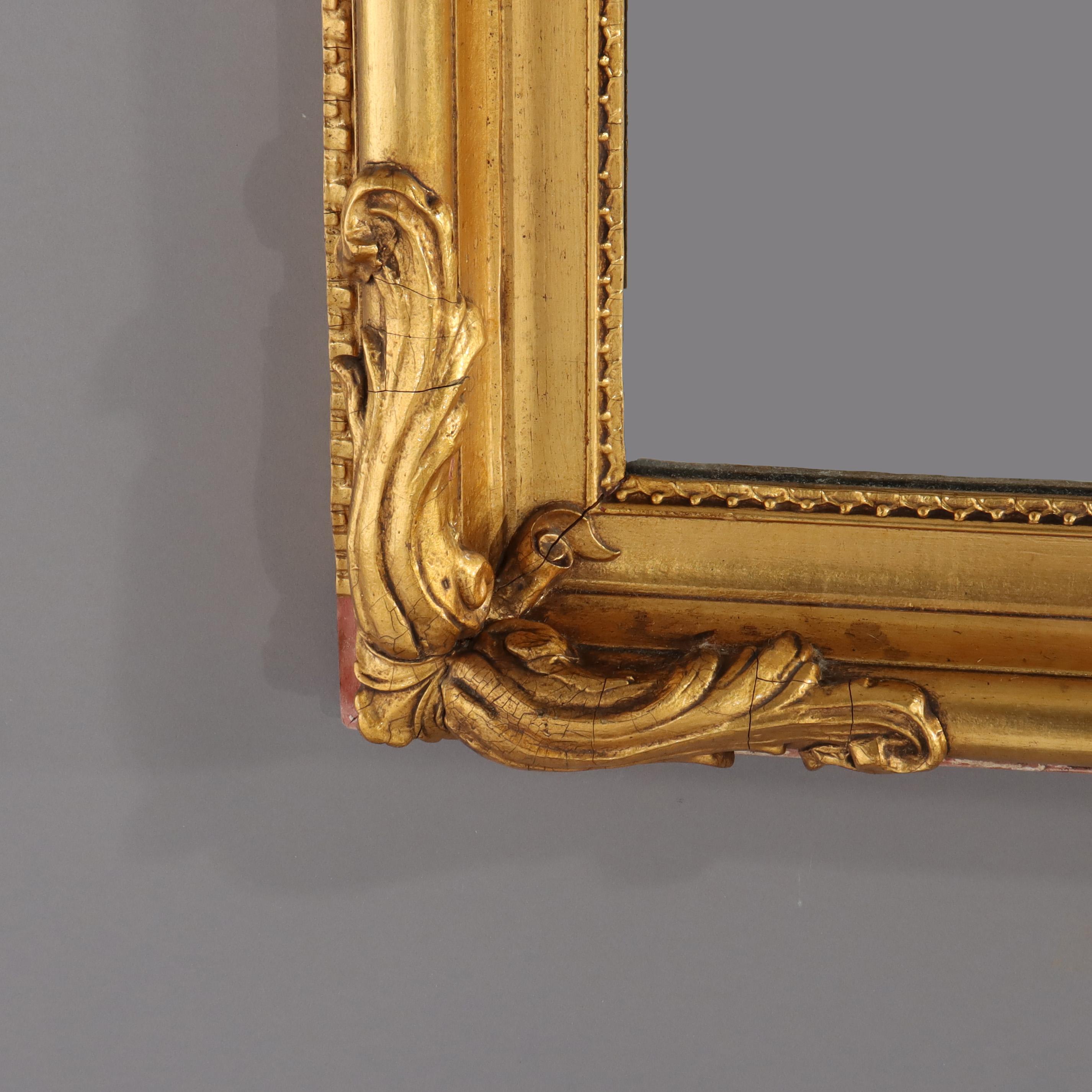 Oversized Antique French Louis XIV Carved Gilt Wood Wall Mirror c1920 For Sale 2