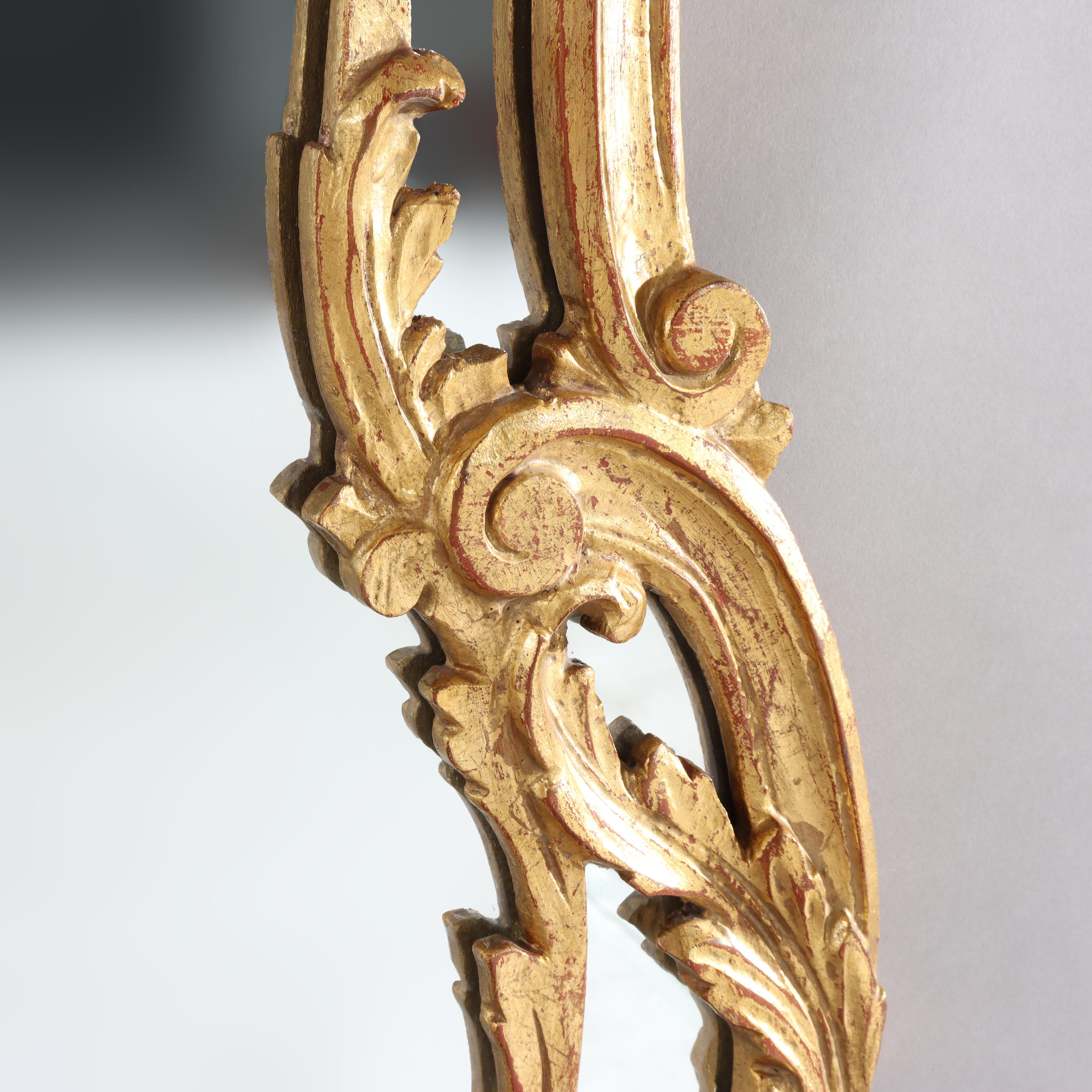Oversized Antique French Louis XIV Style Rococo Giltwood Mirror C1920 For Sale 3