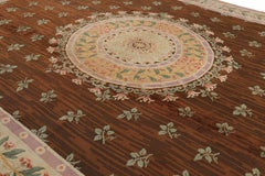 Oversized Antique French Savonnerie Rug with Floral Medallion