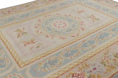 Oversized Antique French Savonnerie Rug with Floral Medallion