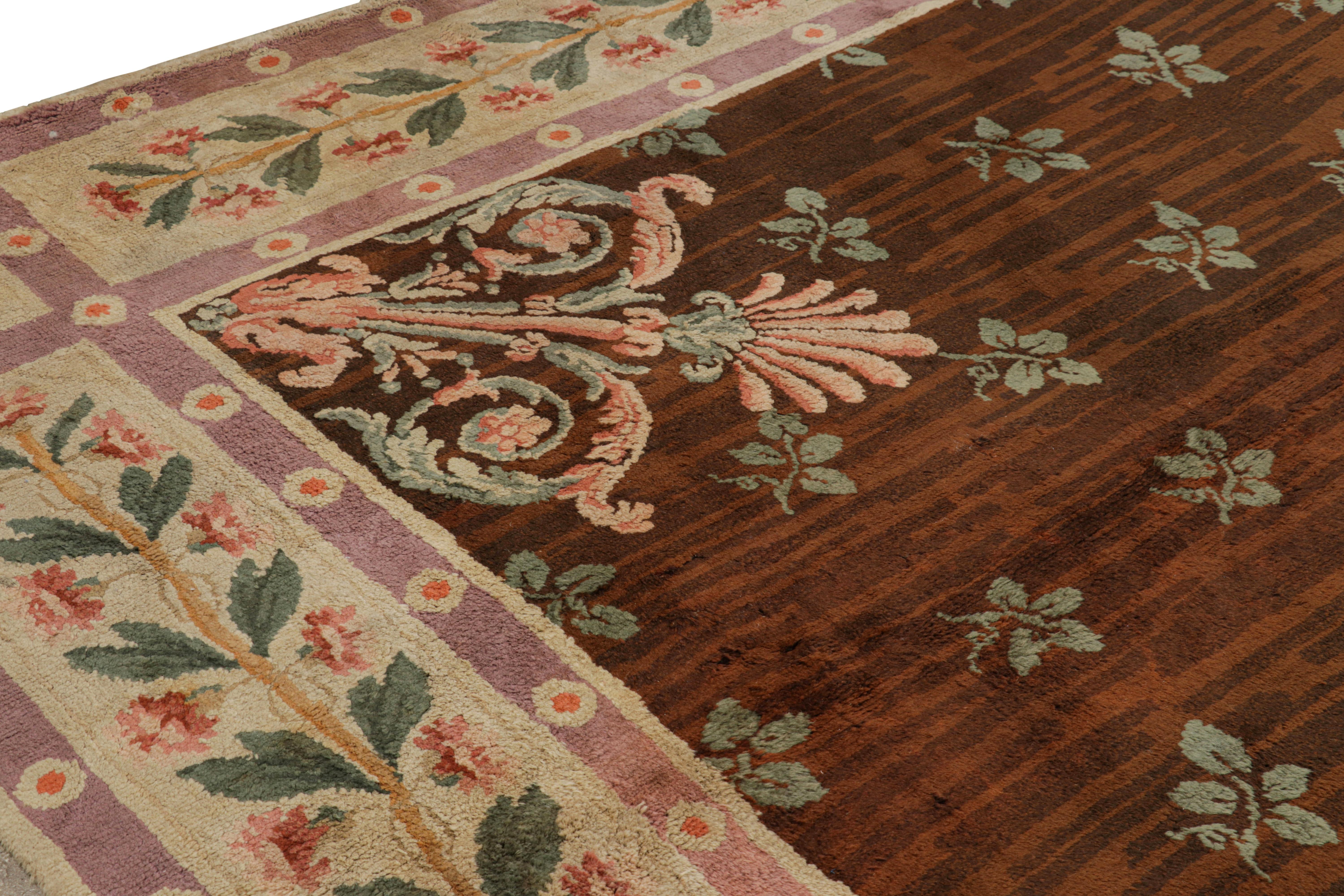 Wool Oversized Antique French Savonnerie Rug with Floral Medallion For Sale