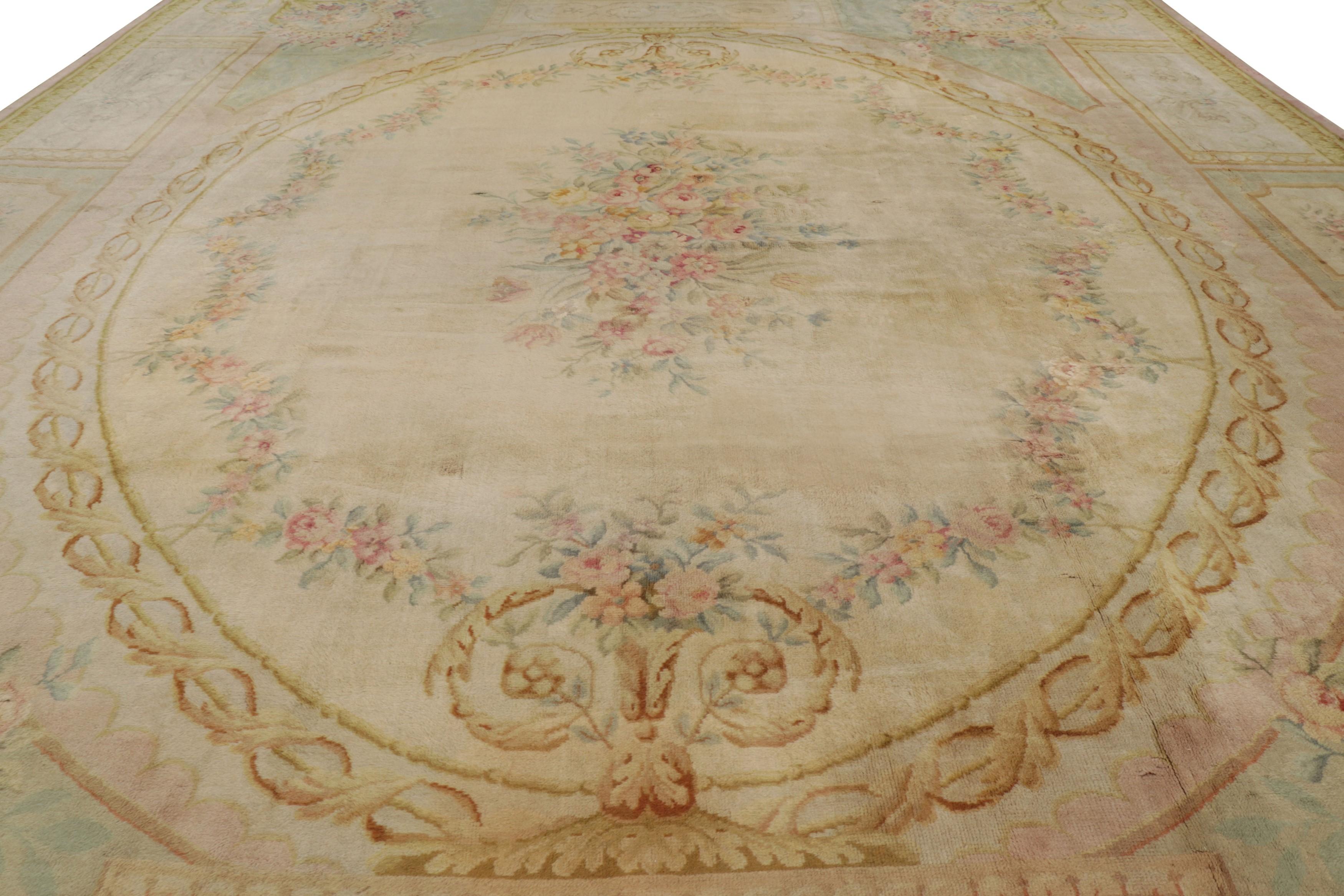 Wool Oversized Antique French Savonnerie Rug with Floral Patterns  Rug & Kilim For Sale