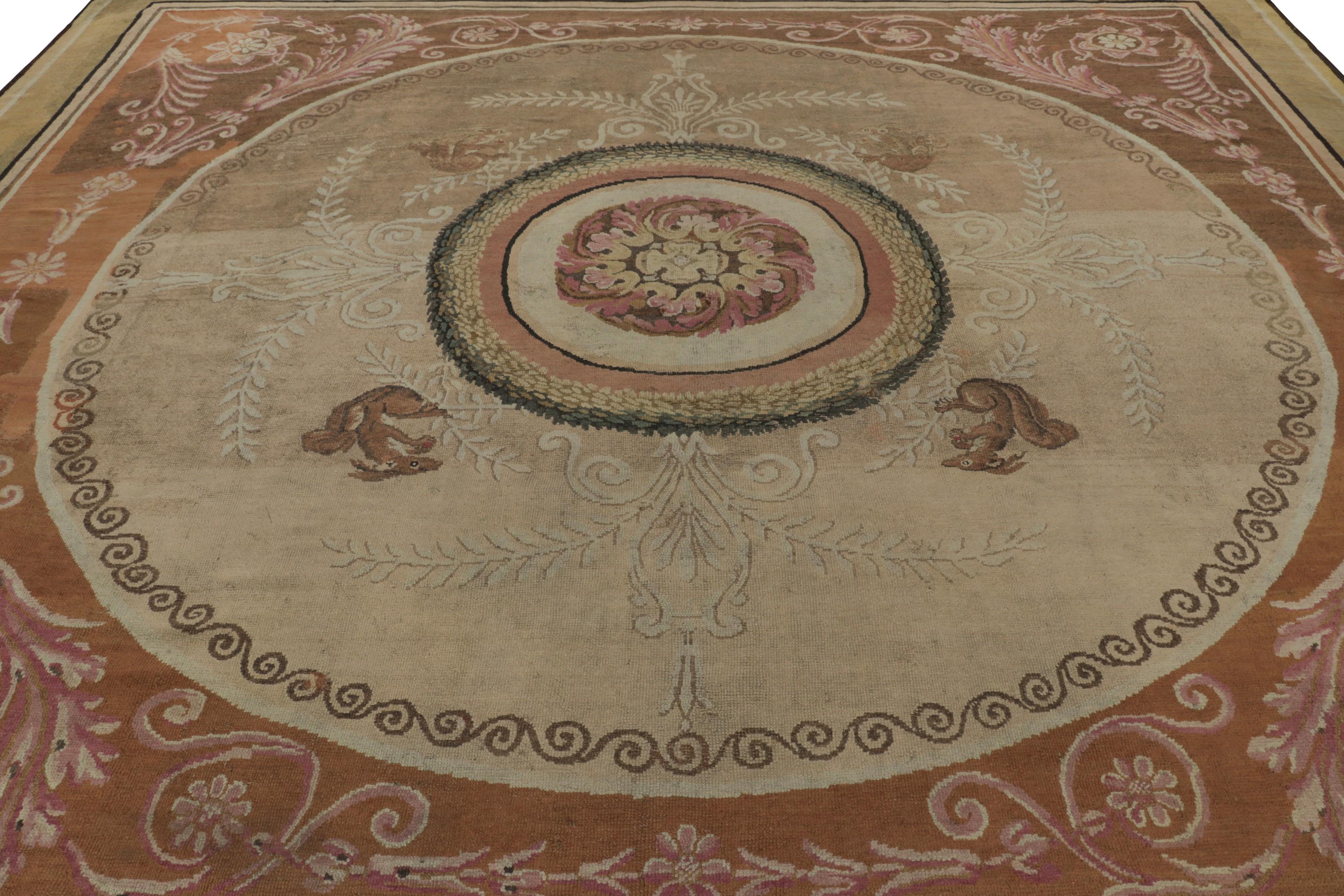 Hand-knotted in wool and originating in France circa 1880-1890, this 14x16 Antique French Savonnerie rug is a rare 19th century masterpiece from Rug & Kilim’s European rug collection. 

On the Design: 
 
A distinguished example of 19th-century