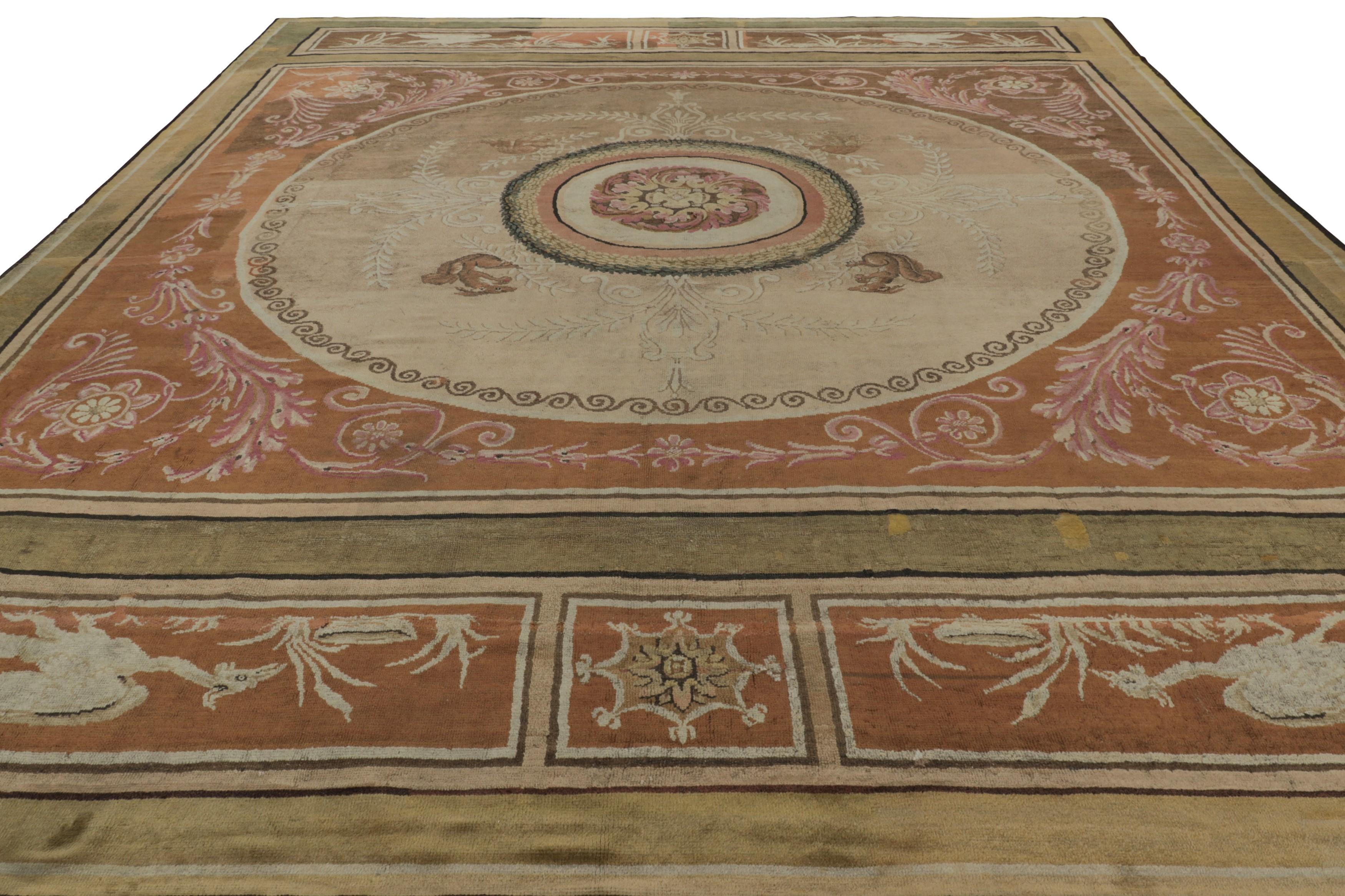 Late 19th Century Oversized Antique French Savonnerie Rug with Squirrel Motifs - Rug & Kilim For Sale