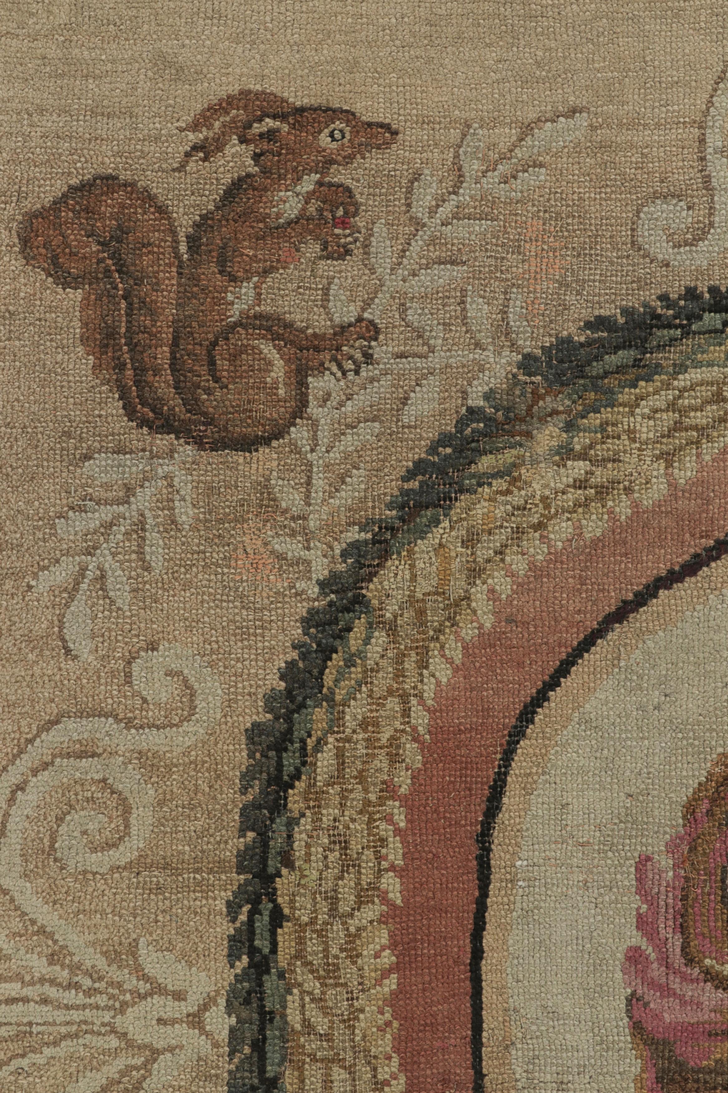Wool Oversized Antique French Savonnerie Rug with Squirrel Motifs - Rug & Kilim For Sale