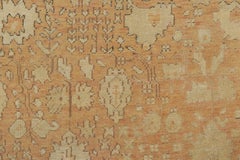 Oversized Antique Ghiordes Rug with Floral Design in Gold Tones - Rug & Kilim