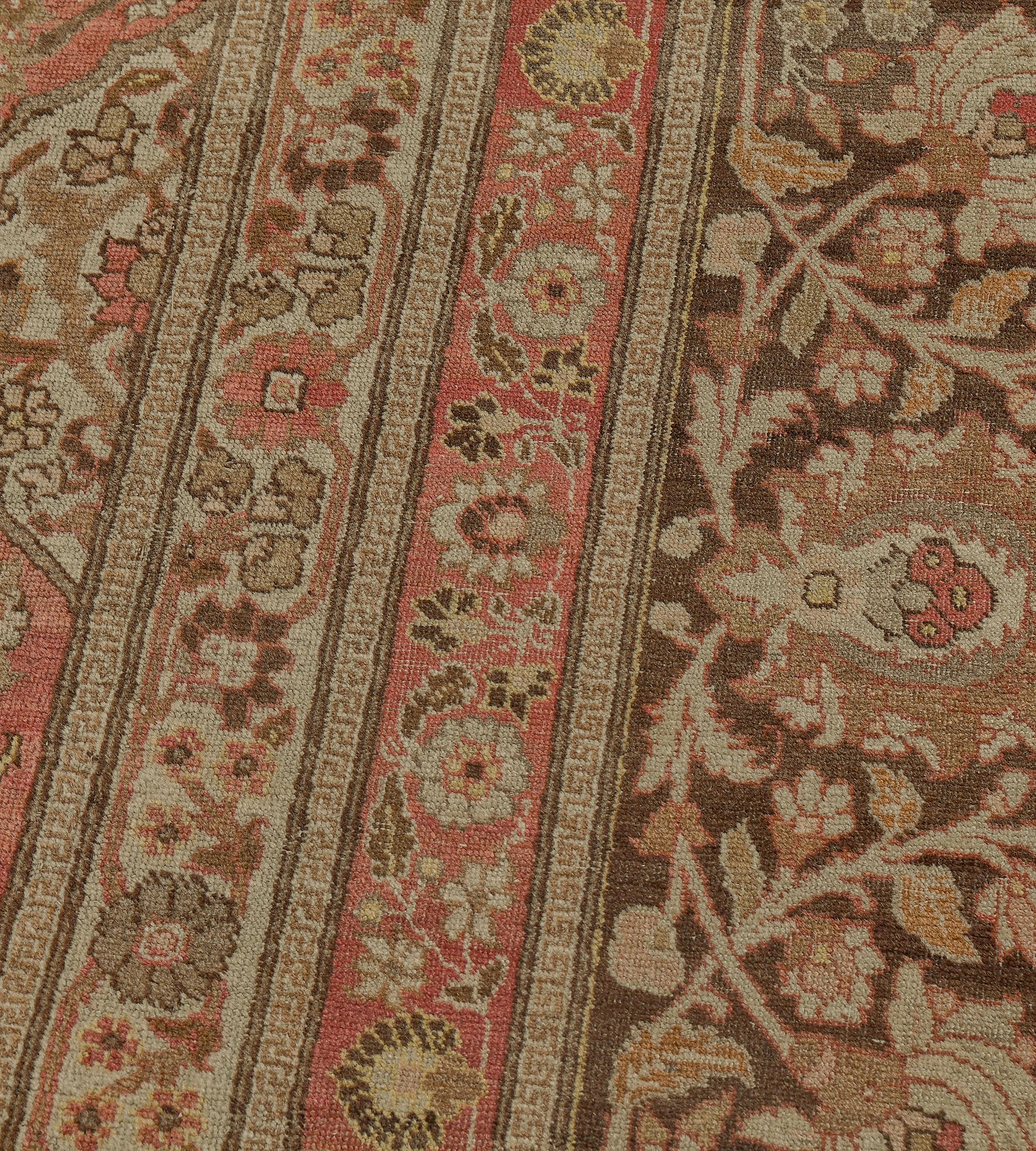 Tappeto Tabriz floreale in lana antica oversize tessuto a mano 14'x19'4