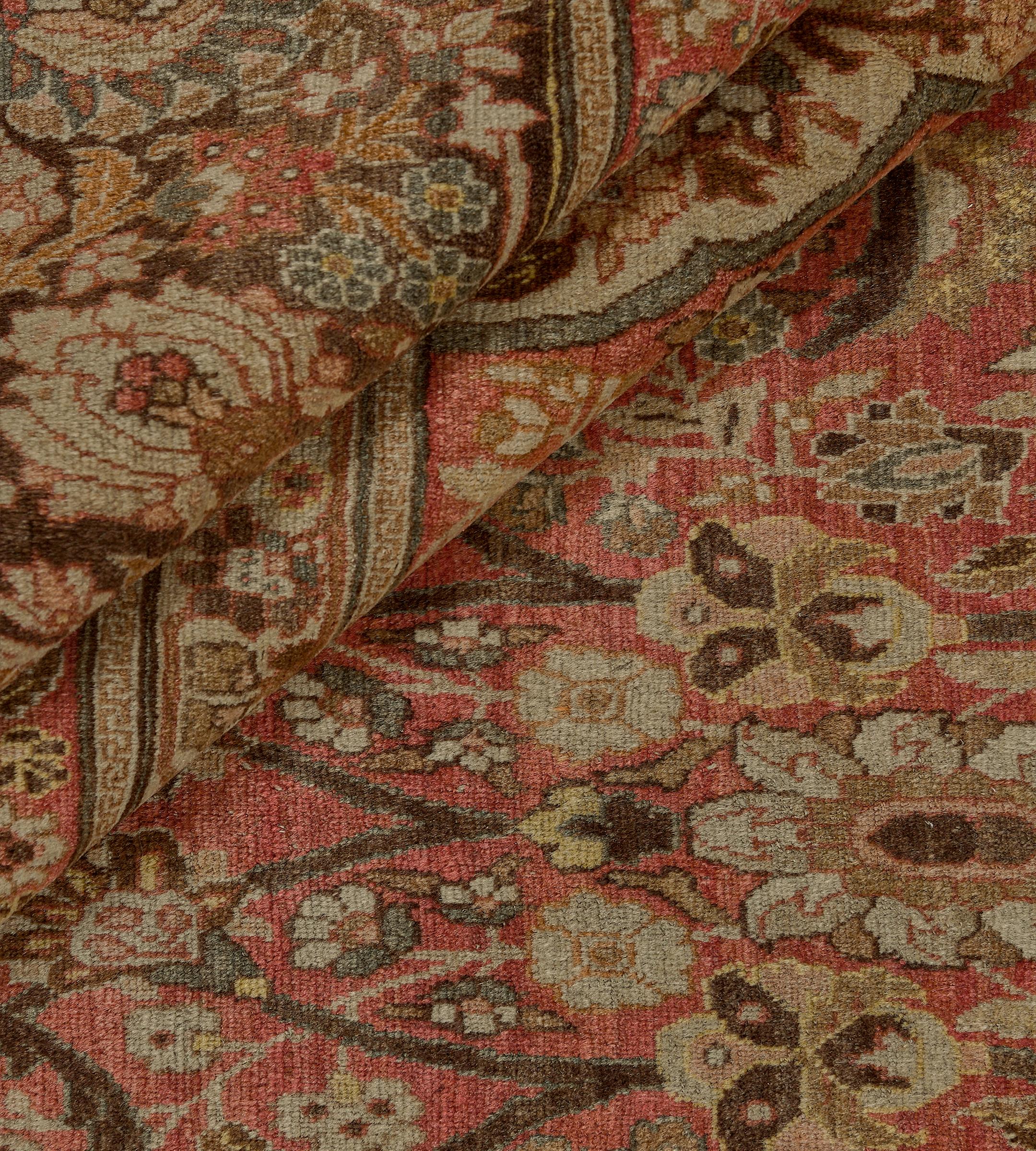 Tappeto Tabriz floreale in lana antica oversize tessuto a mano 14'x19'4