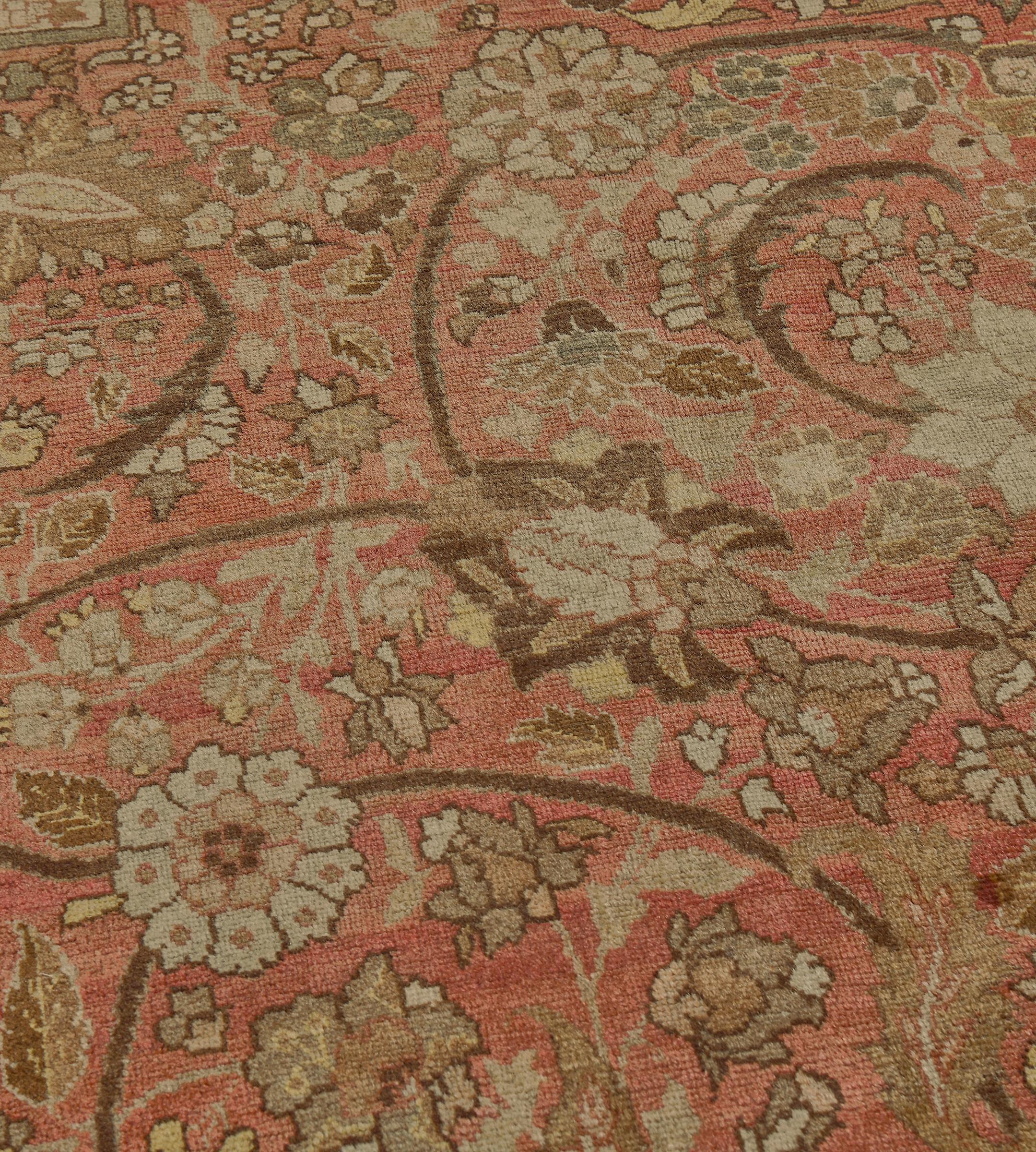 Tappeto Tabriz floreale in lana antica oversize tessuto a mano 14'x19'4