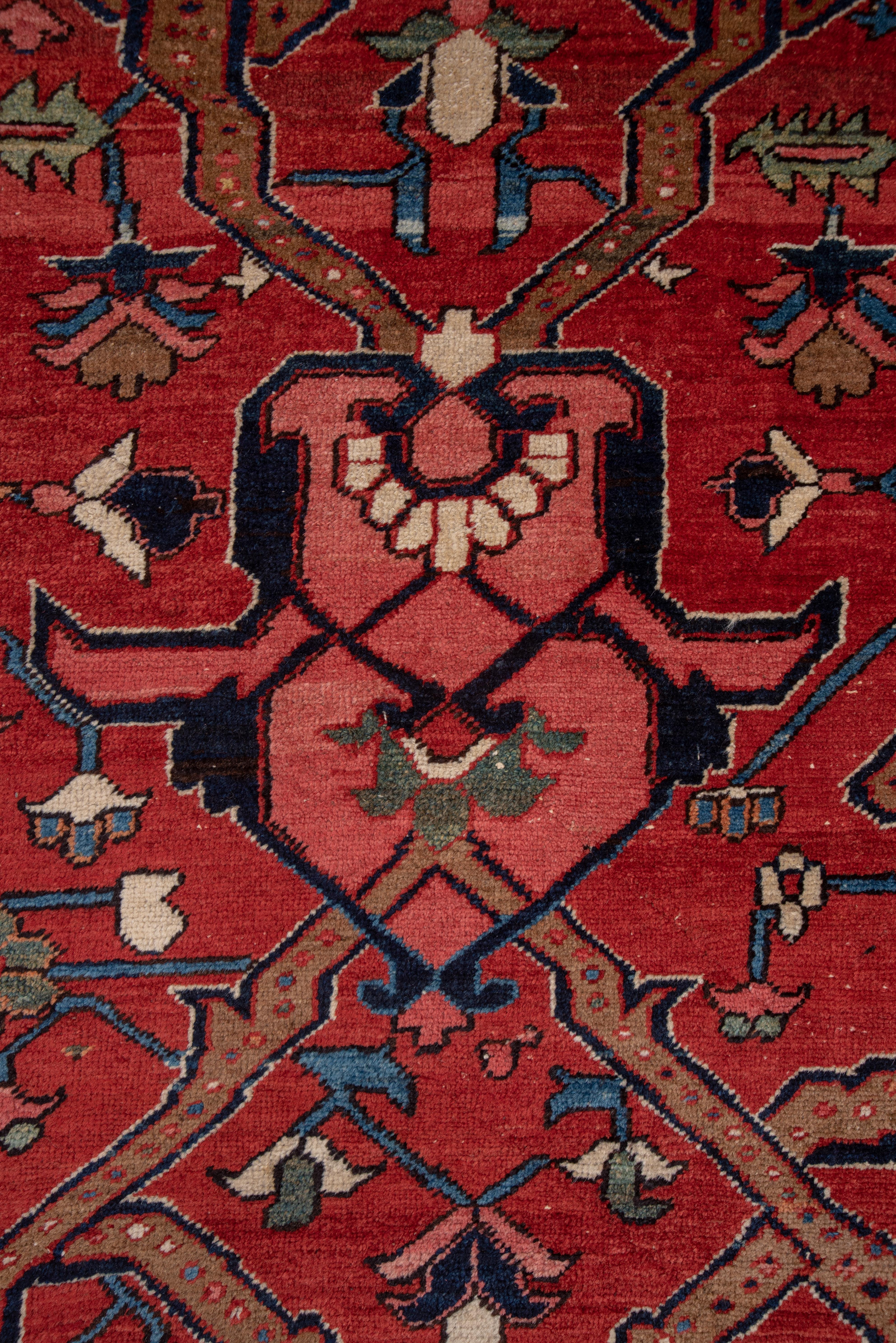 Hand-Knotted Oversized Antique Heriz Serapi Carpet, Excellent Condition