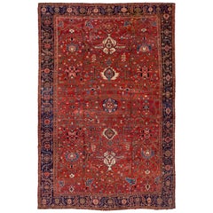 Oversized Antique Heriz Serapi Carpet, Excellent Condition